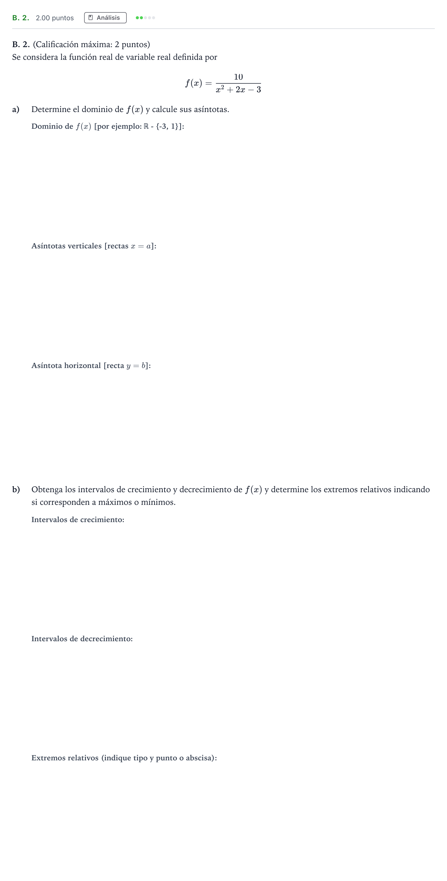 Enunciado: Ejercicio B. 2. · Matemáticas aplicadas a las Ciencias Sociales II PAU Madrid Modelo 2022