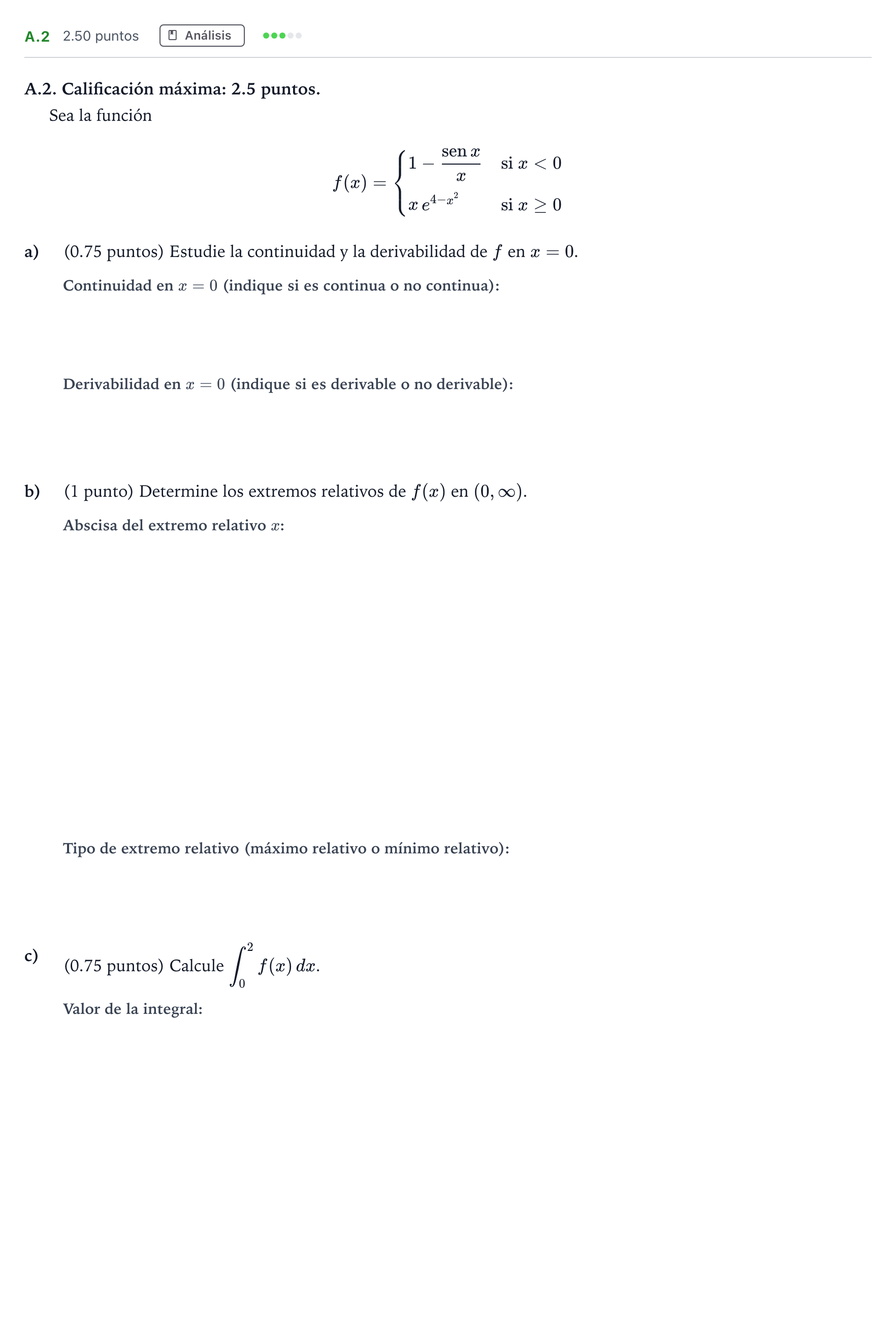 Enunciado: Ejercicio A.2 · Matemáticas II PAU Madrid Modelo 2022