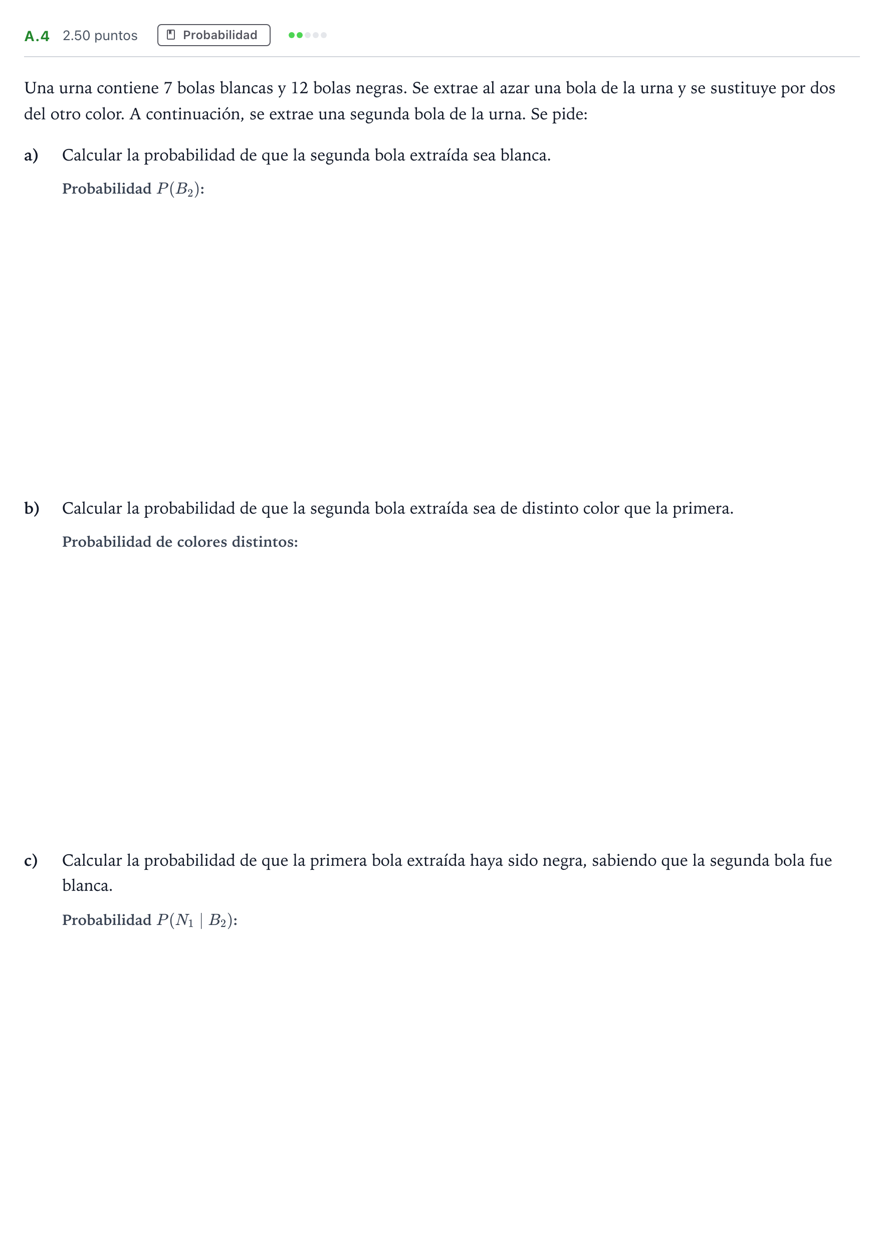 Enunciado: Ejercicio A.4 · Matemáticas II PAU Madrid Modelo 2022
