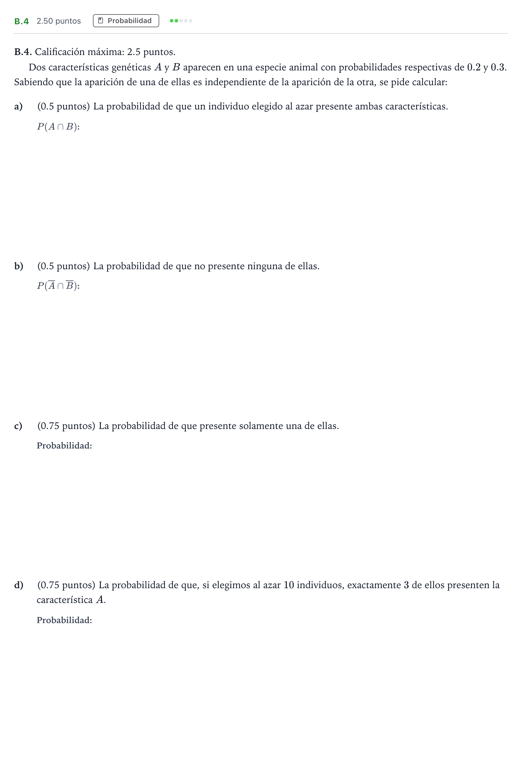 Enunciado: Ejercicio B.4 · Matemáticas II PAU Madrid Modelo 2022