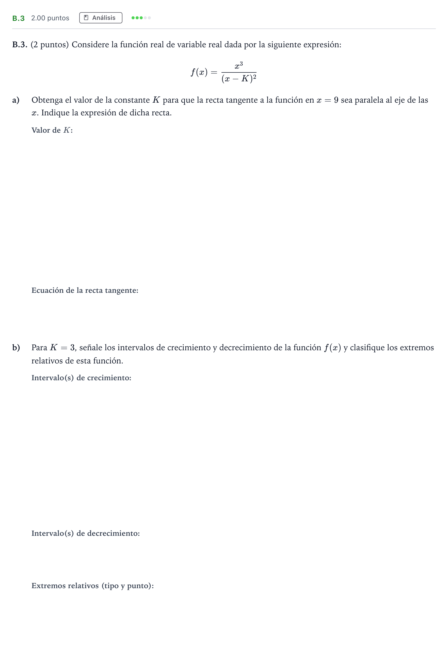 Enunciado: Ejercicio B.3 · Matemáticas aplicadas a las Ciencias Sociales II PAU Madrid Ordinaria Coincidencias 2022