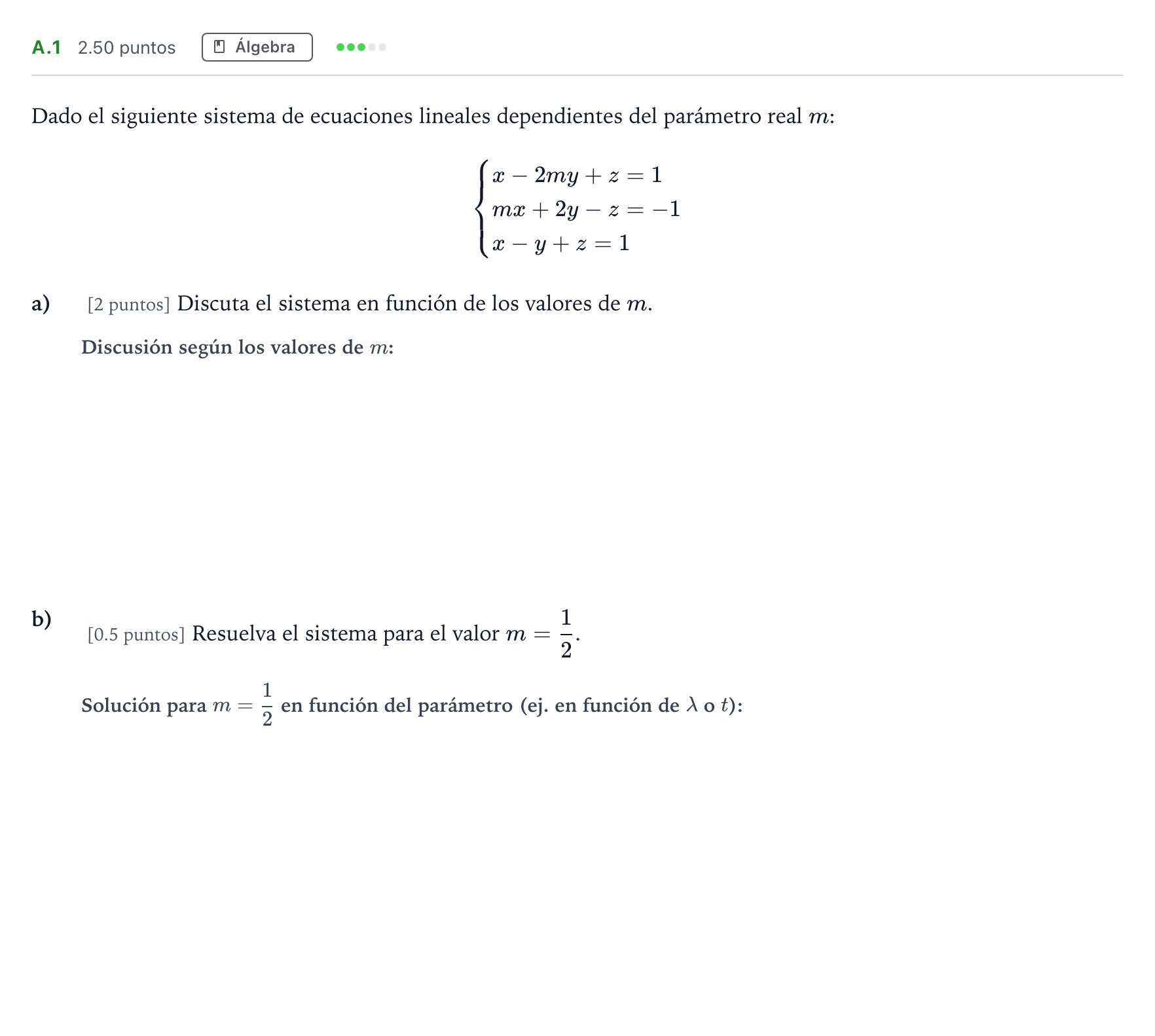 Enunciado: Ejercicio A.1 · Matemáticas II PAU Madrid Ordinaria 2022