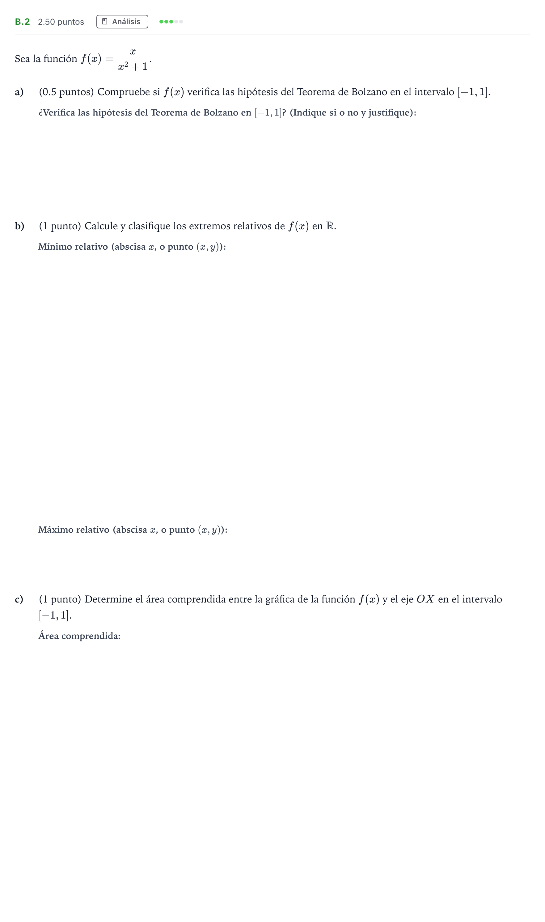 Enunciado: Ejercicio B.2 · Matemáticas II PAU Madrid Ordinaria 2022