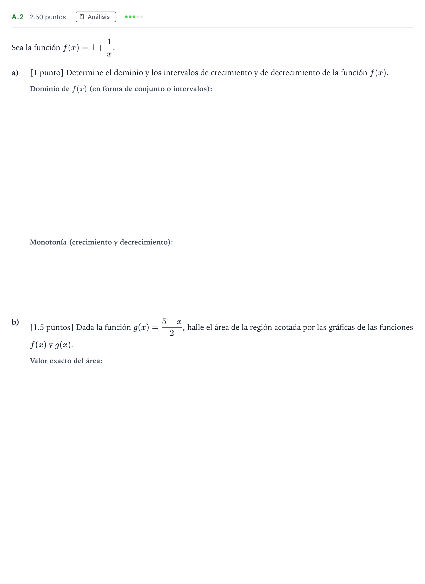 Enunciado: Ejercicio A.2 · Matemáticas II PAU Madrid Ordinaria Coincidencias 2022