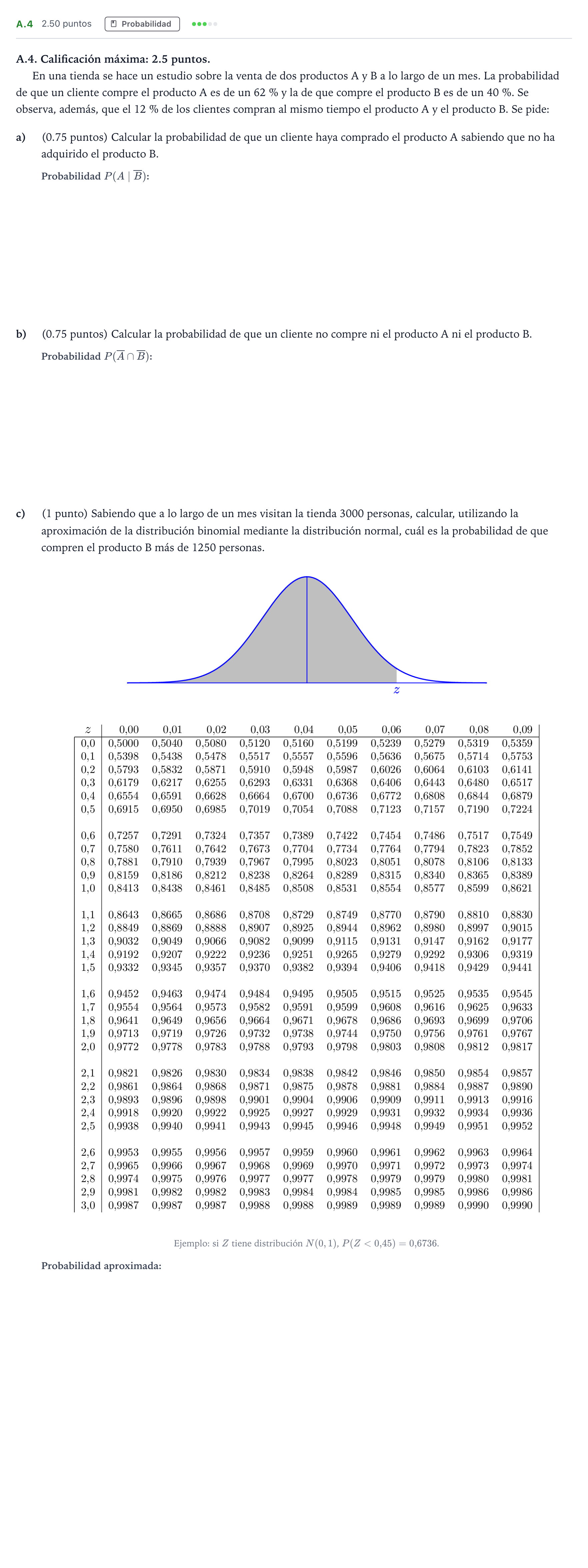 Enunciado: Ejercicio A.4 · Matemáticas II PAU Madrid Ordinaria Coincidencias 2022