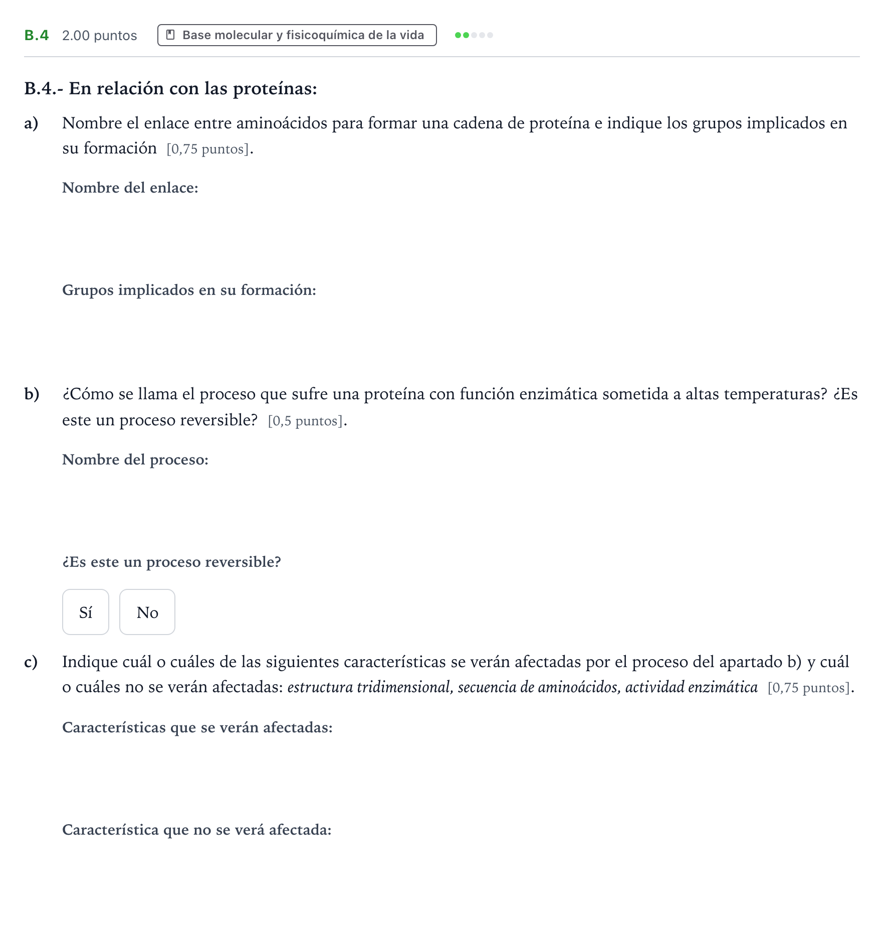 Enunciado: Ejercicio B.4 · Biología PAU Madrid Extraordinaria 2023