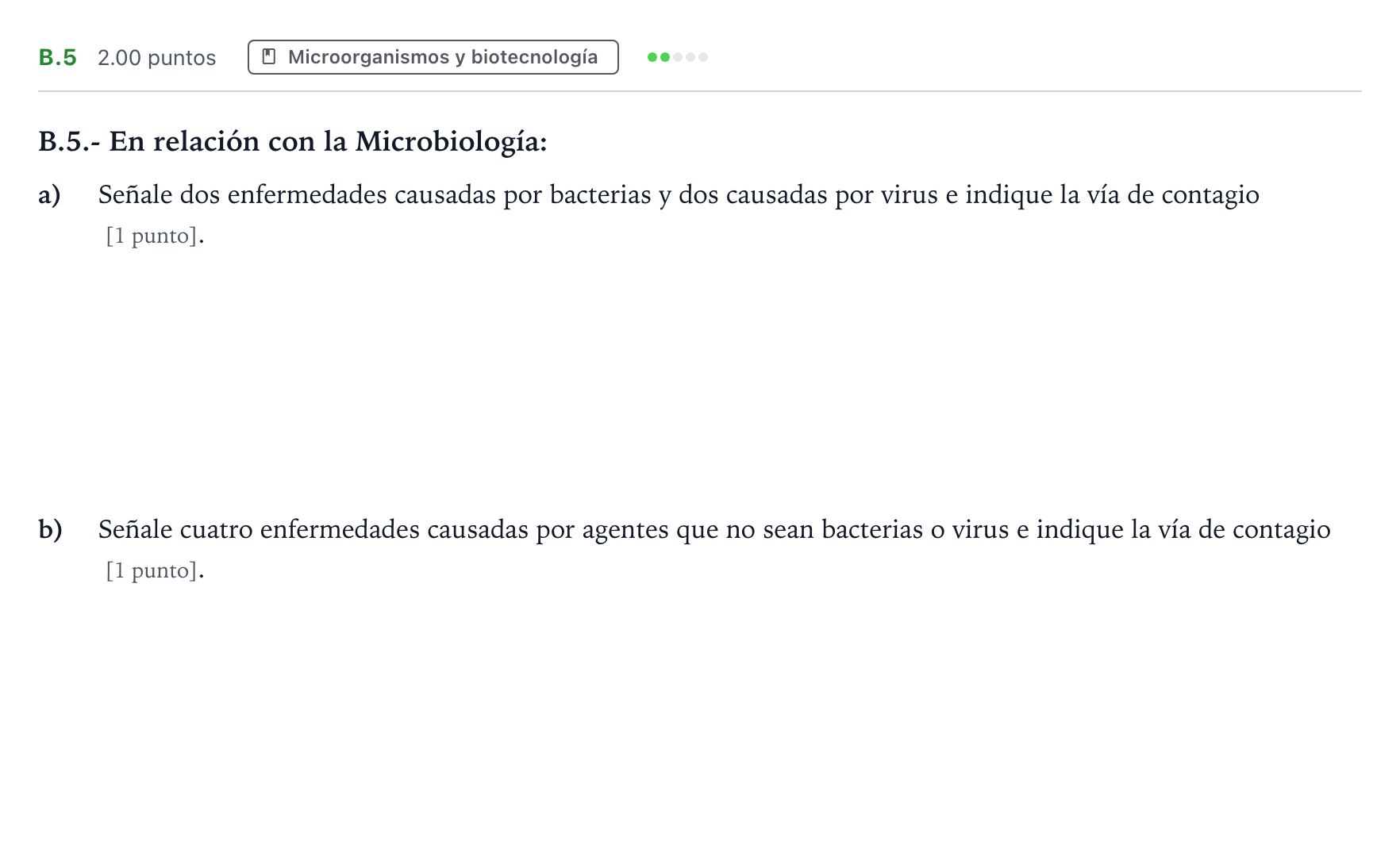 Enunciado: Ejercicio B.5 · Biología PAU Madrid Extraordinaria 2023