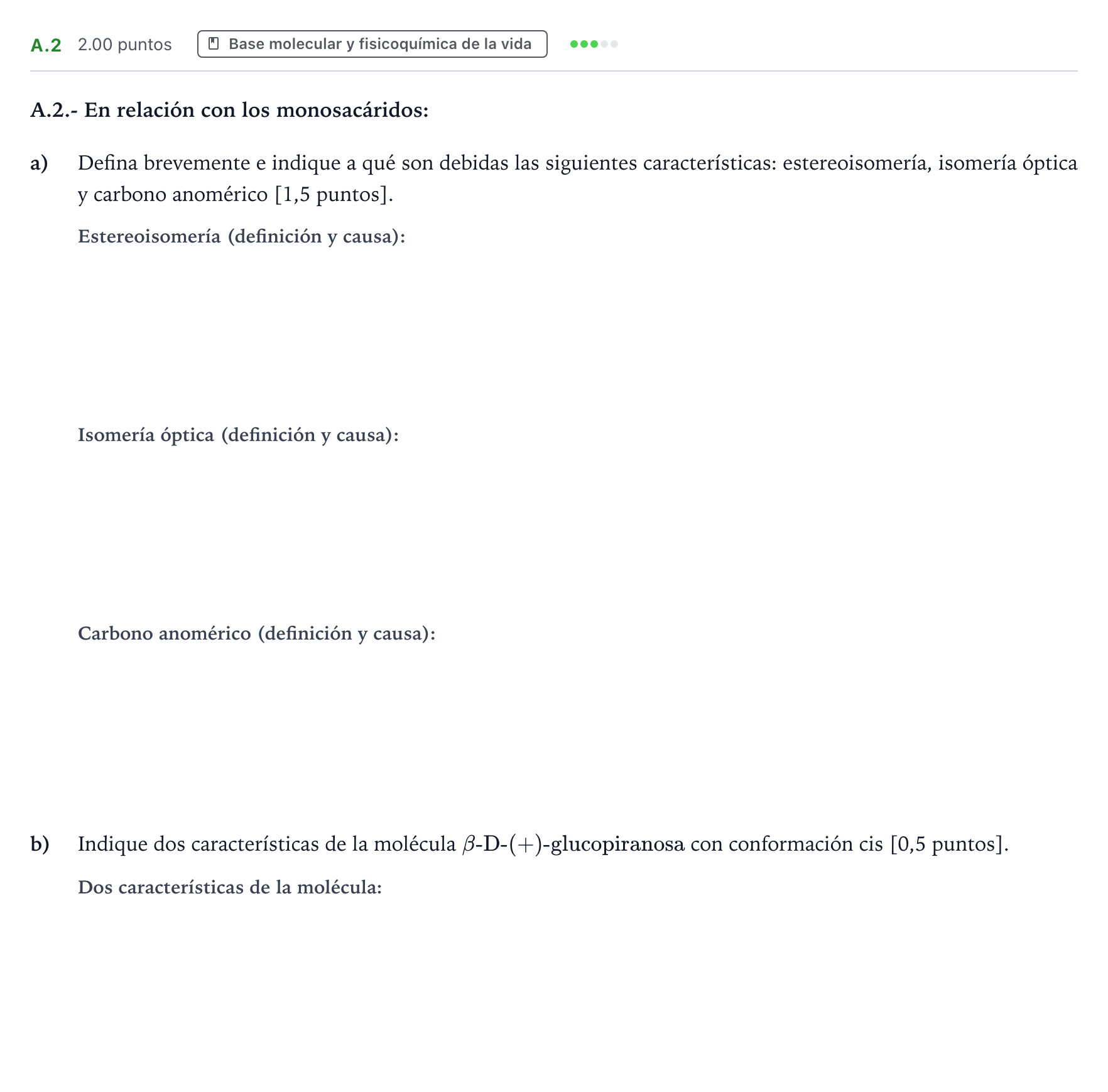 Enunciado: Ejercicio A.2 · Biología PAU Madrid Modelo 2023