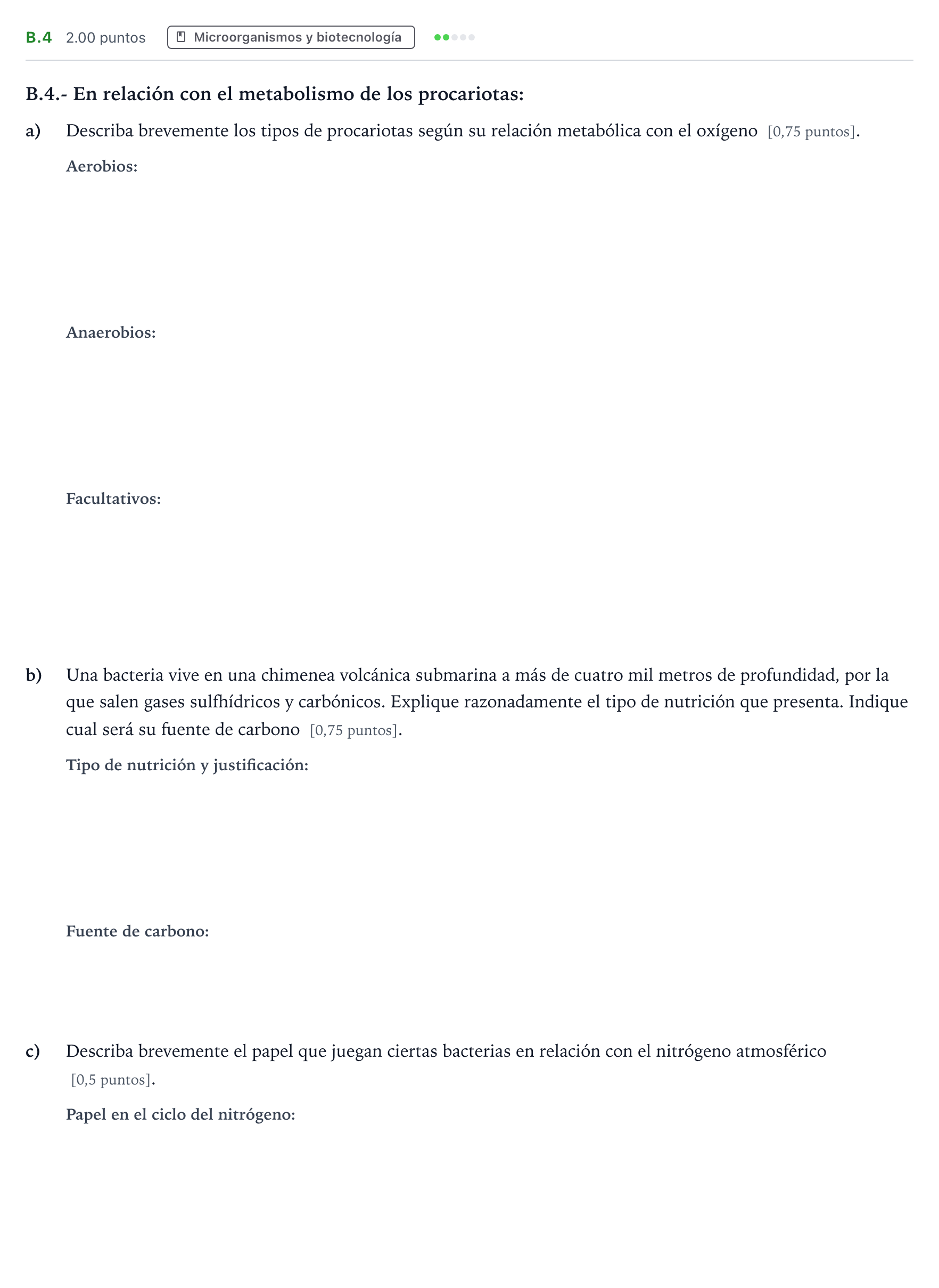 Enunciado: Ejercicio B.4 · Biología PAU Madrid Modelo 2023
