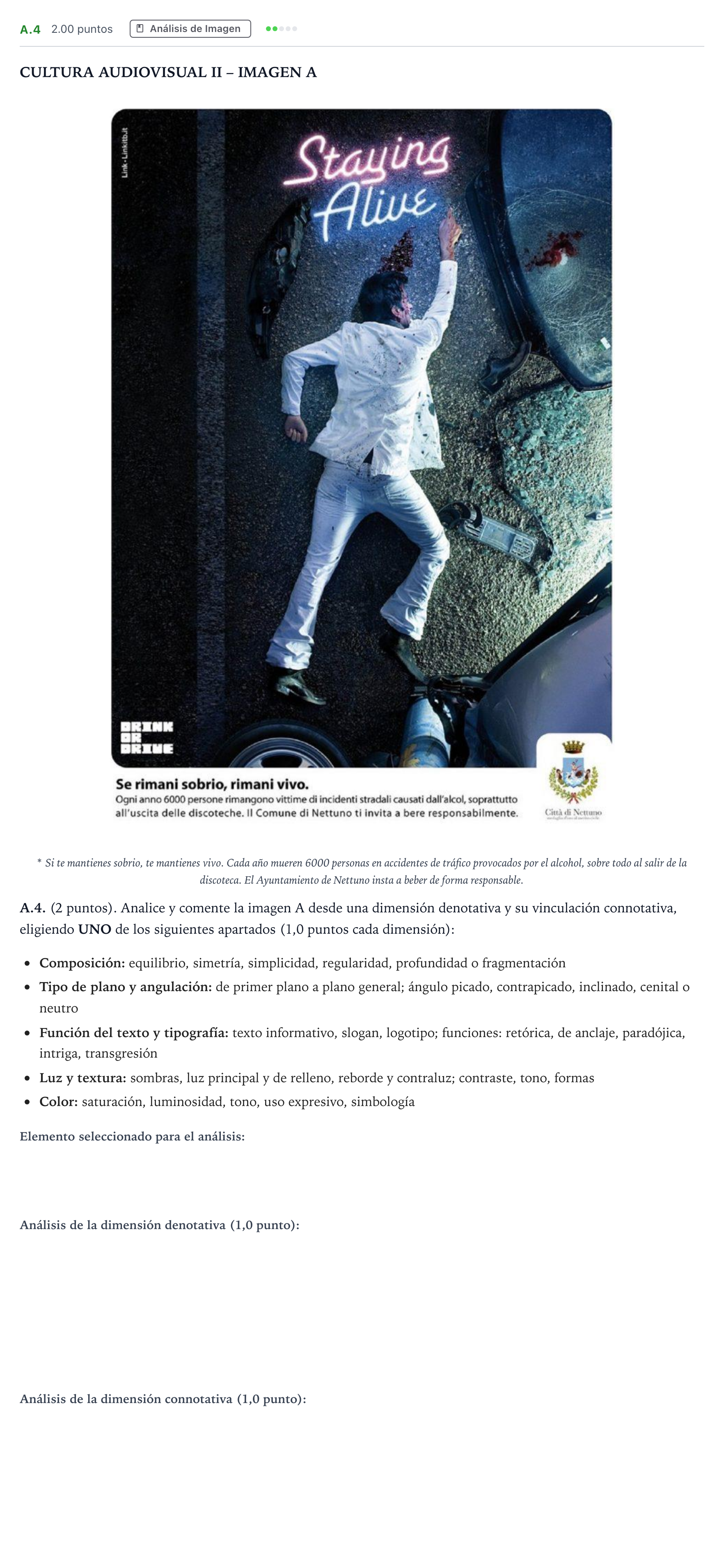 Enunciado: Ejercicio A.4 · Cultura Audiovisual II PAU Madrid Extraordinaria 2023