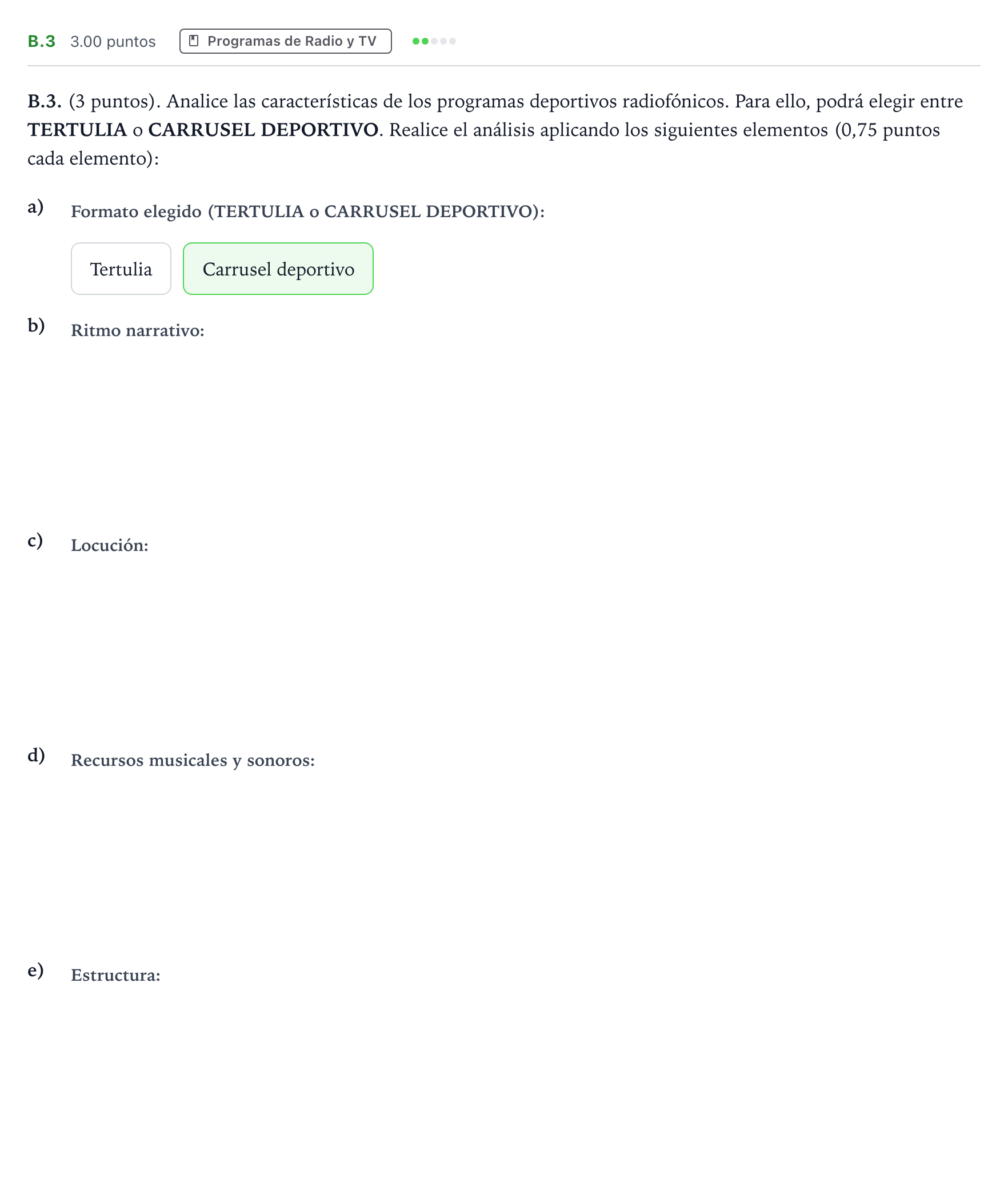 Enunciado: Ejercicio B.3 · Cultura Audiovisual II PAU Madrid Extraordinaria 2023