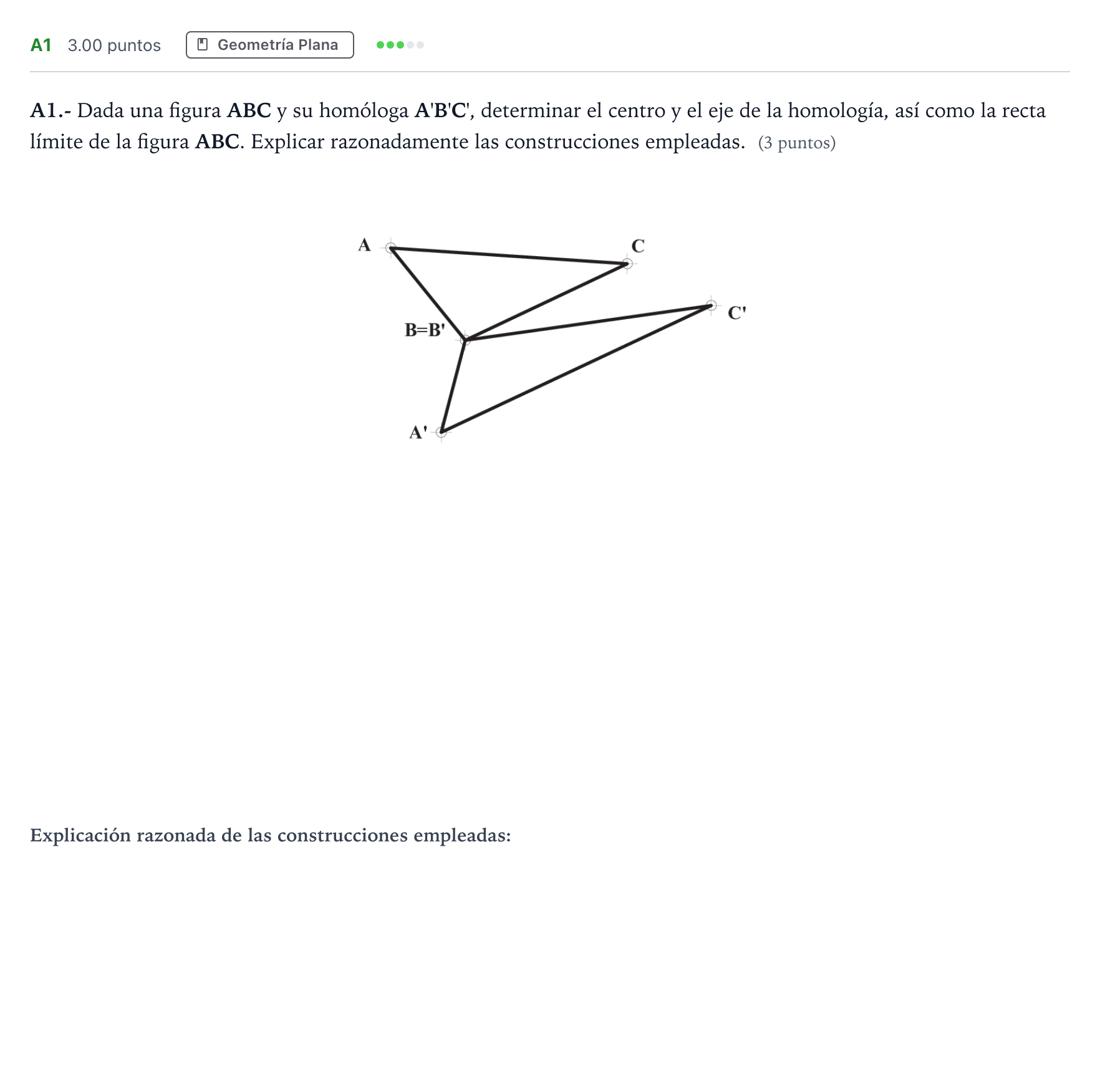 Enunciado: Ejercicio A1 · Dibujo técnico II PAU Madrid Extraordinaria 2023