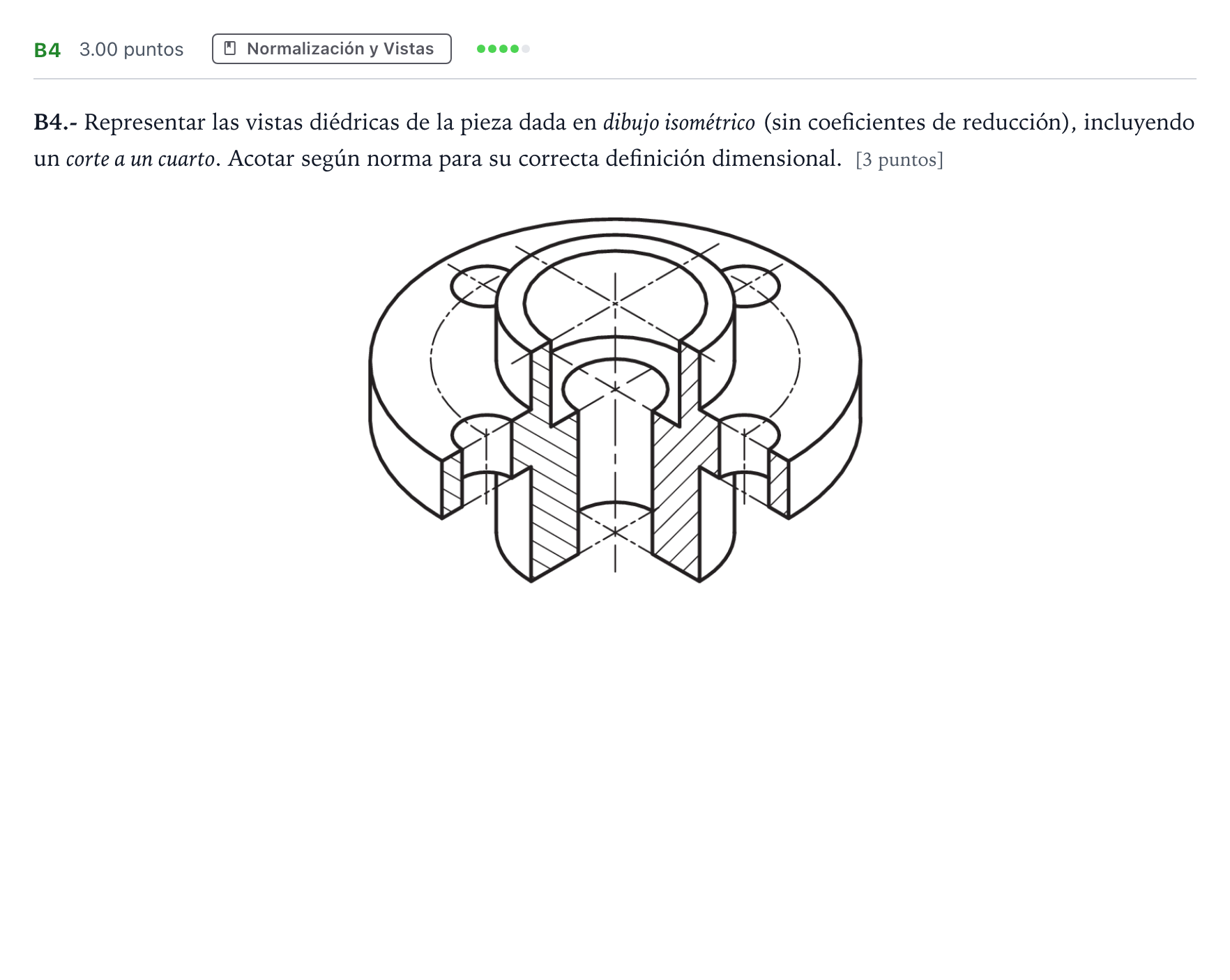 Enunciado: Ejercicio B4 · Dibujo técnico II PAU Madrid Extraordinaria 2023