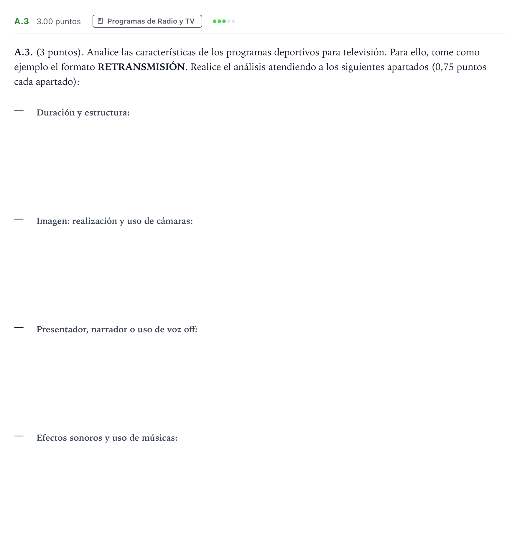 Enunciado: Ejercicio A.3 · Cultura Audiovisual II PAU Madrid Ordinaria 2023