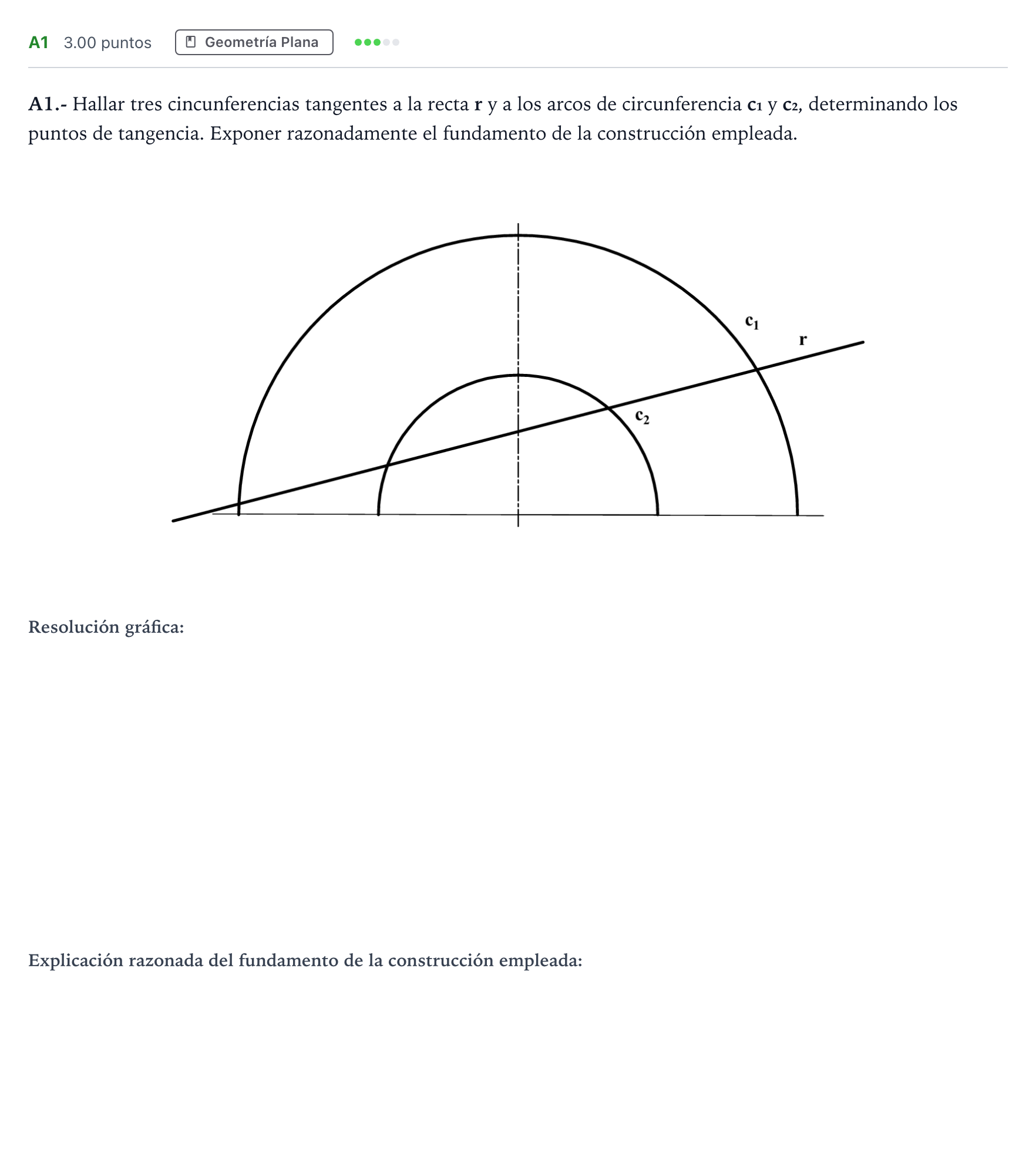Enunciado: Ejercicio A1 · Dibujo técnico II PAU Madrid Modelo 2023