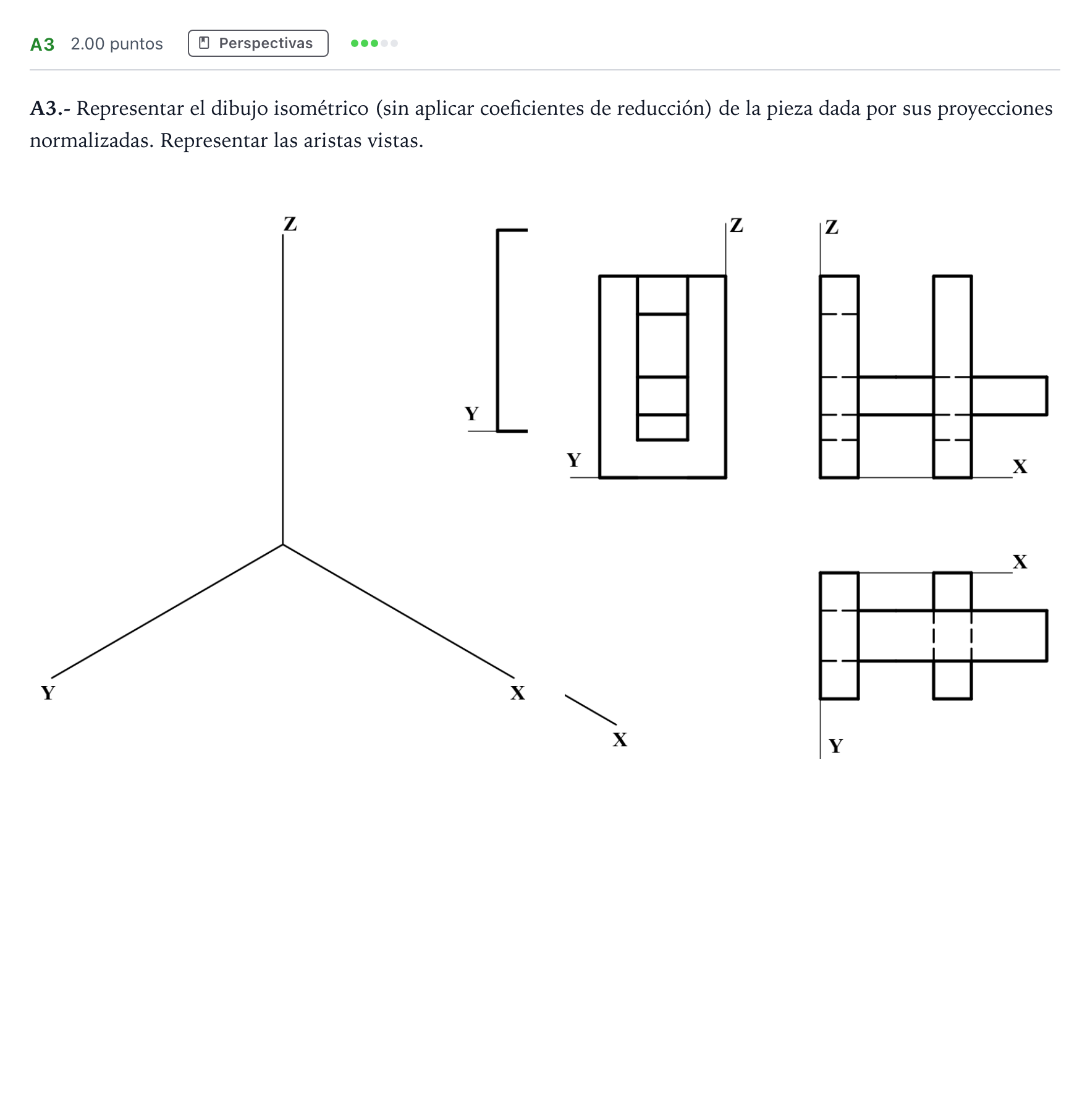 Enunciado: Ejercicio A3 · Dibujo técnico II PAU Madrid Modelo 2023