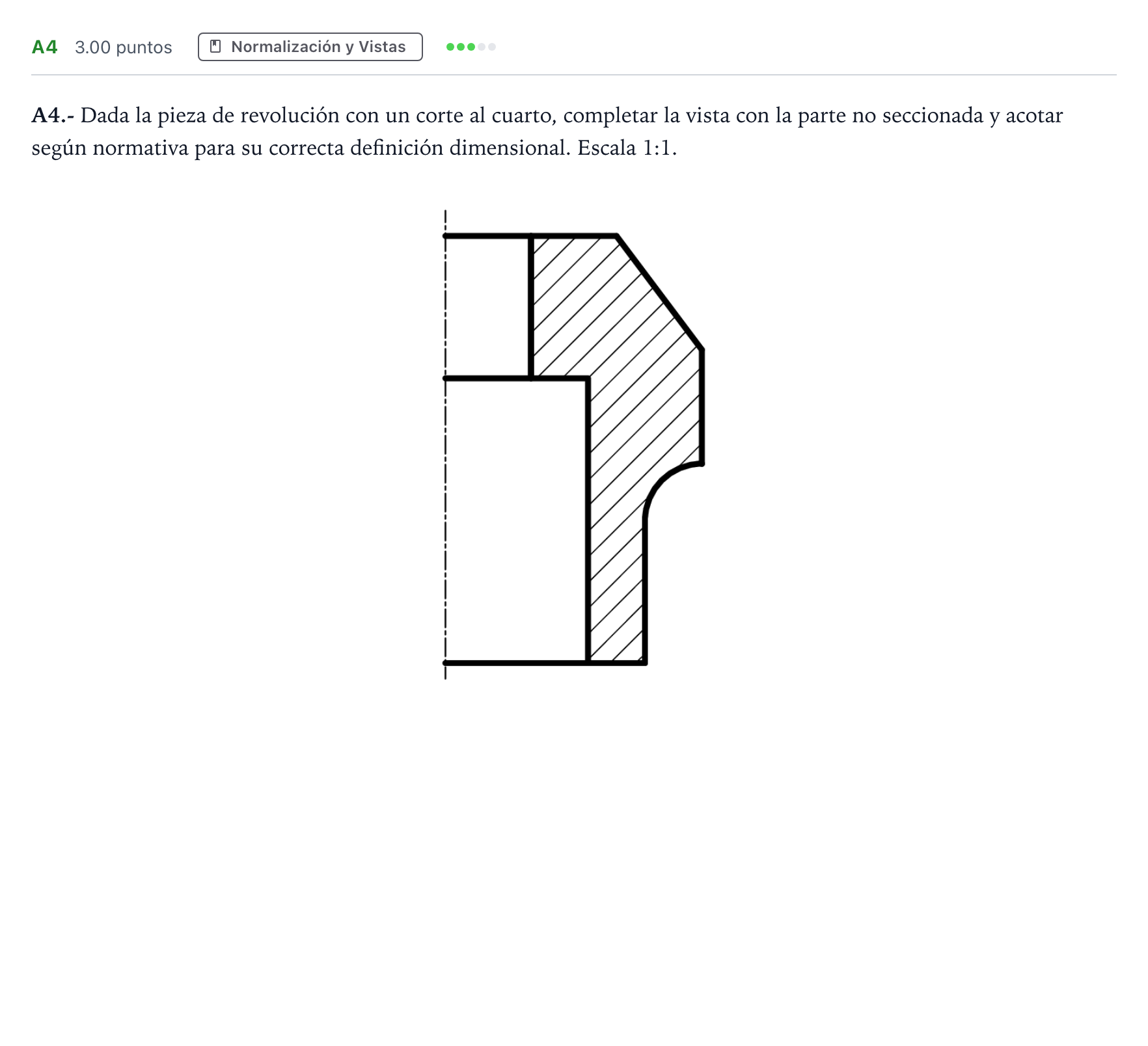 Enunciado: Ejercicio A4 · Dibujo técnico II PAU Madrid Modelo 2023