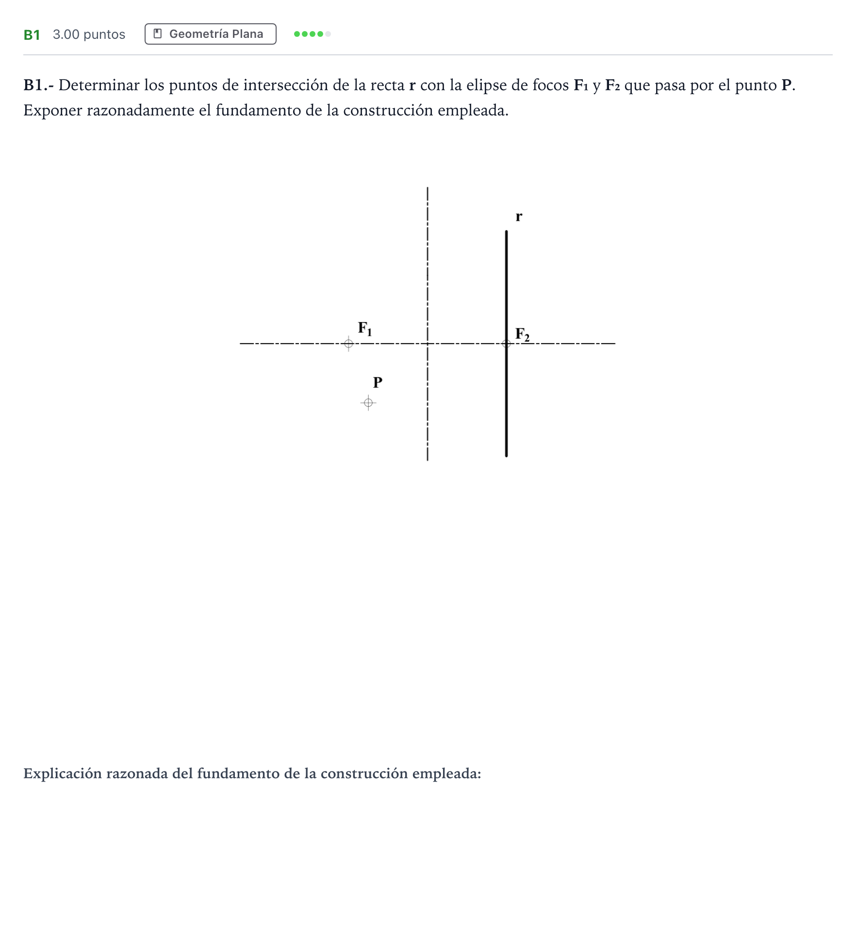 Enunciado: Ejercicio B1 · Dibujo técnico II PAU Madrid Modelo 2023