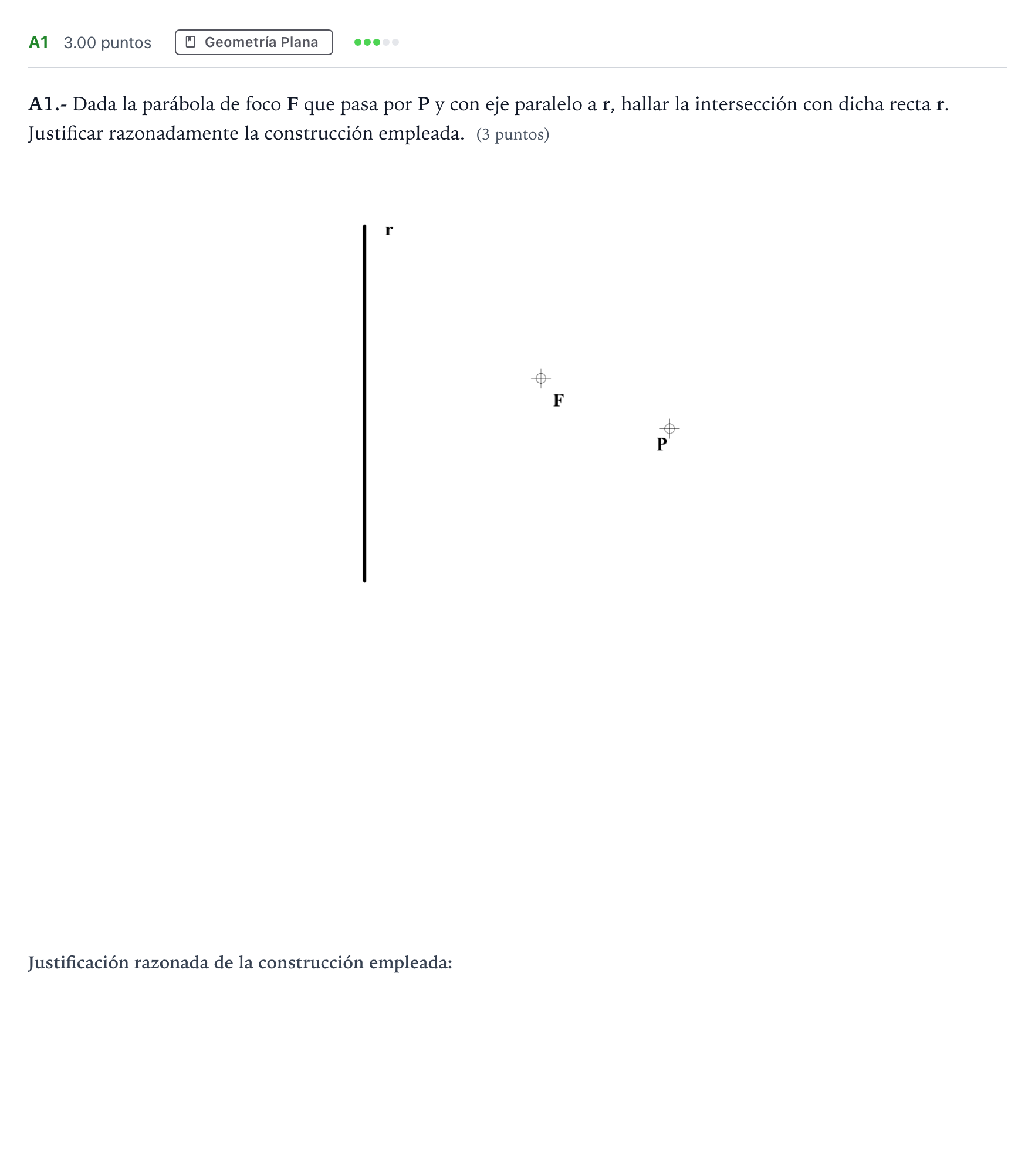 Enunciado: Ejercicio A1 · Dibujo técnico II PAU Madrid Ordinaria 2023