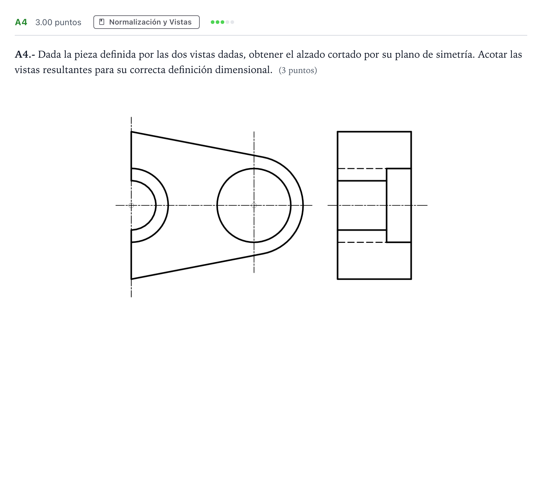 Enunciado: Ejercicio A4 · Dibujo técnico II PAU Madrid Ordinaria 2023