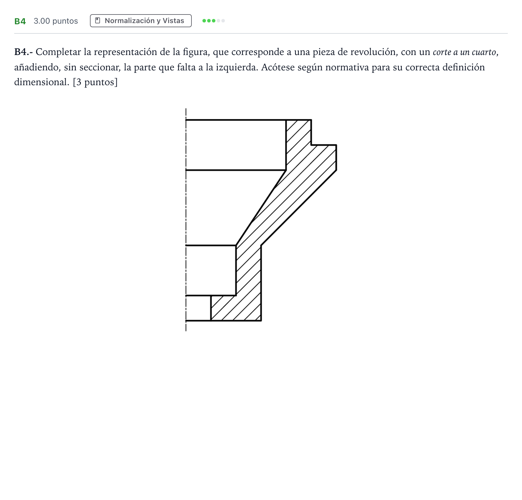 Enunciado: Ejercicio B4 · Dibujo técnico II PAU Madrid Ordinaria 2023