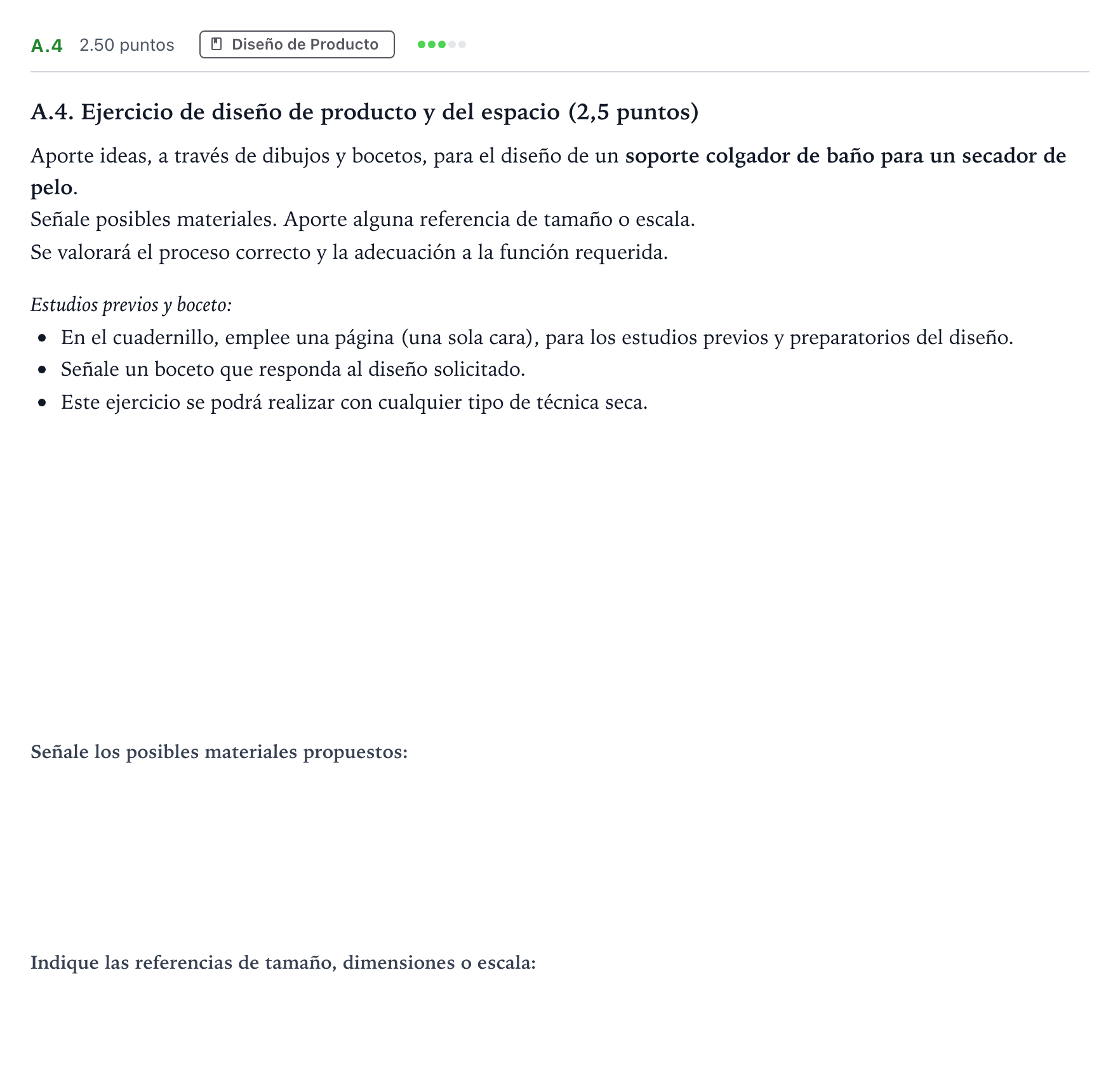 Enunciado: Ejercicio A.4 · Diseño PAU Madrid Modelo 2023