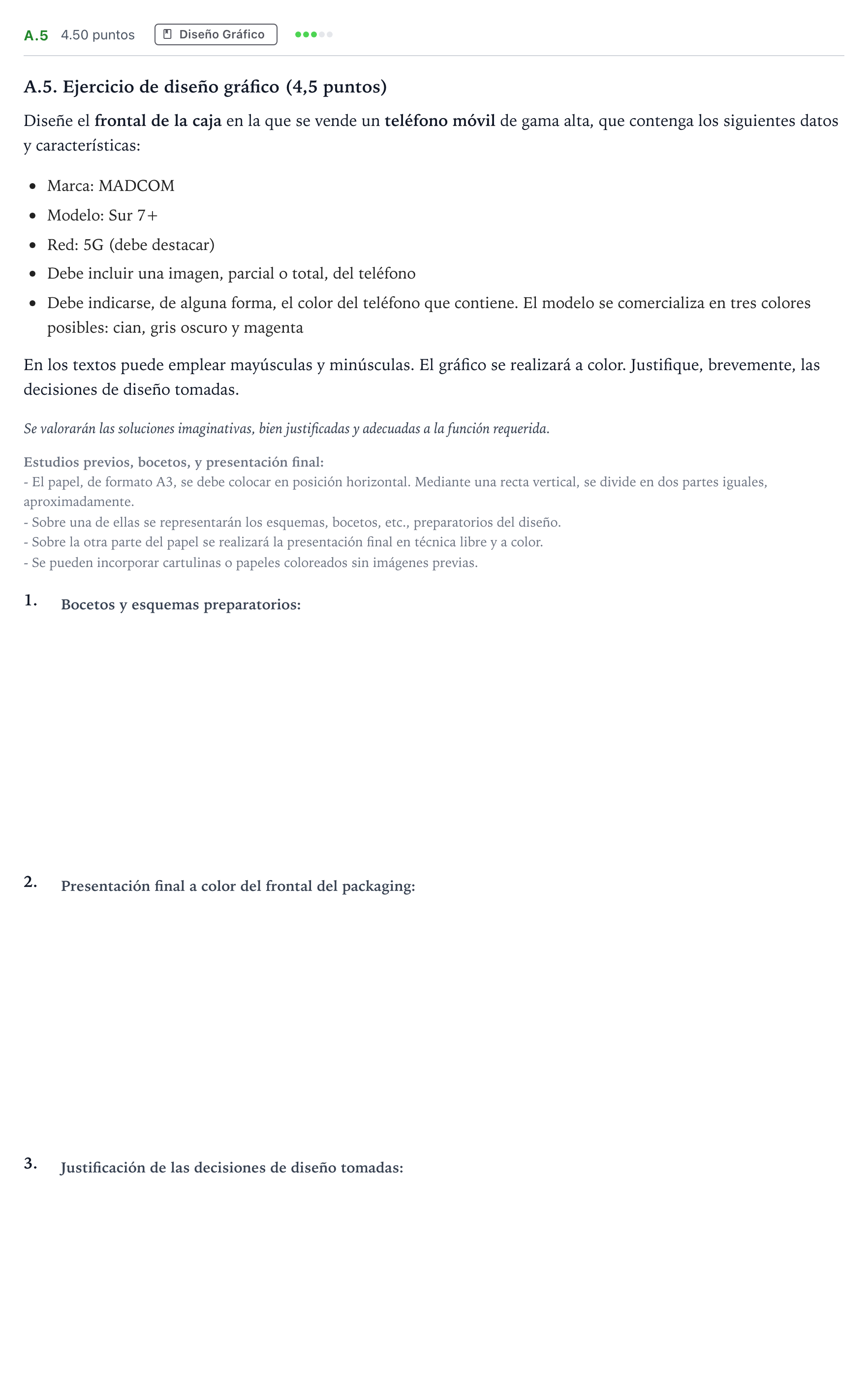 Enunciado: Ejercicio A.5 · Diseño PAU Madrid Modelo 2023