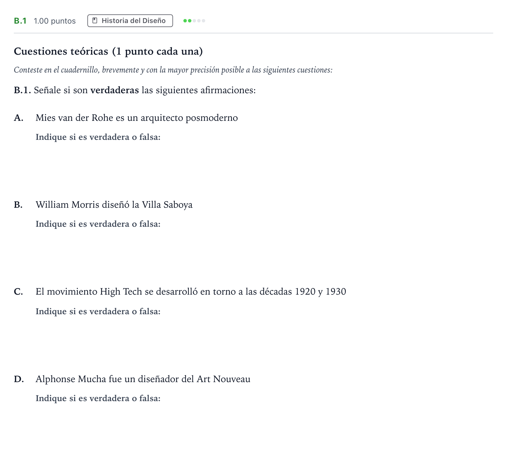 Enunciado: Ejercicio B.1 · Diseño PAU Madrid Modelo 2023
