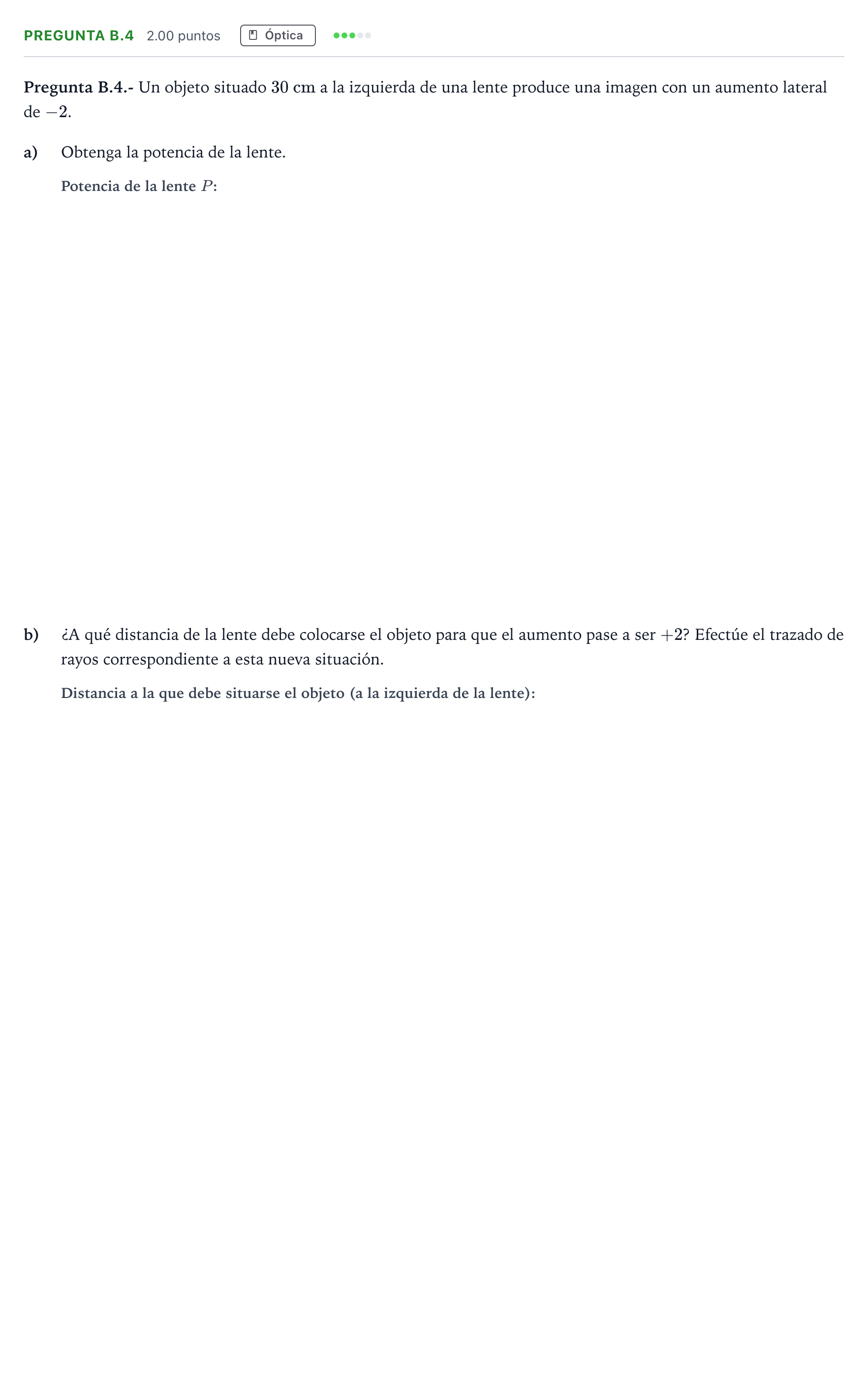 Enunciado: Pregunta B.4 · Física PAU Madrid Extraordinaria 2023