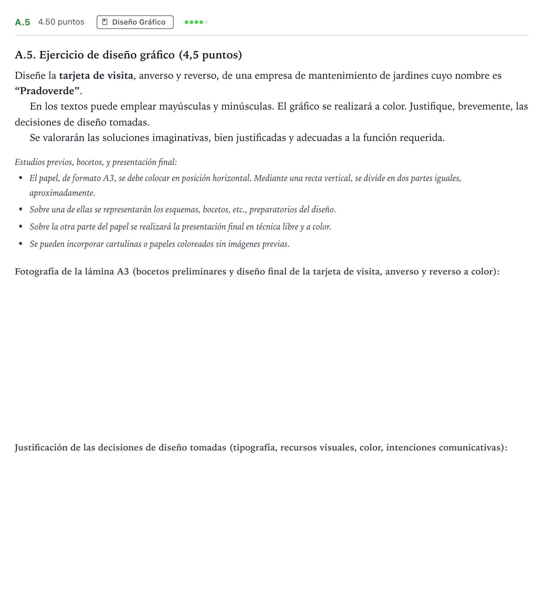 Enunciado: Ejercicio A.5 · Diseño PAU Madrid Ordinaria 2023