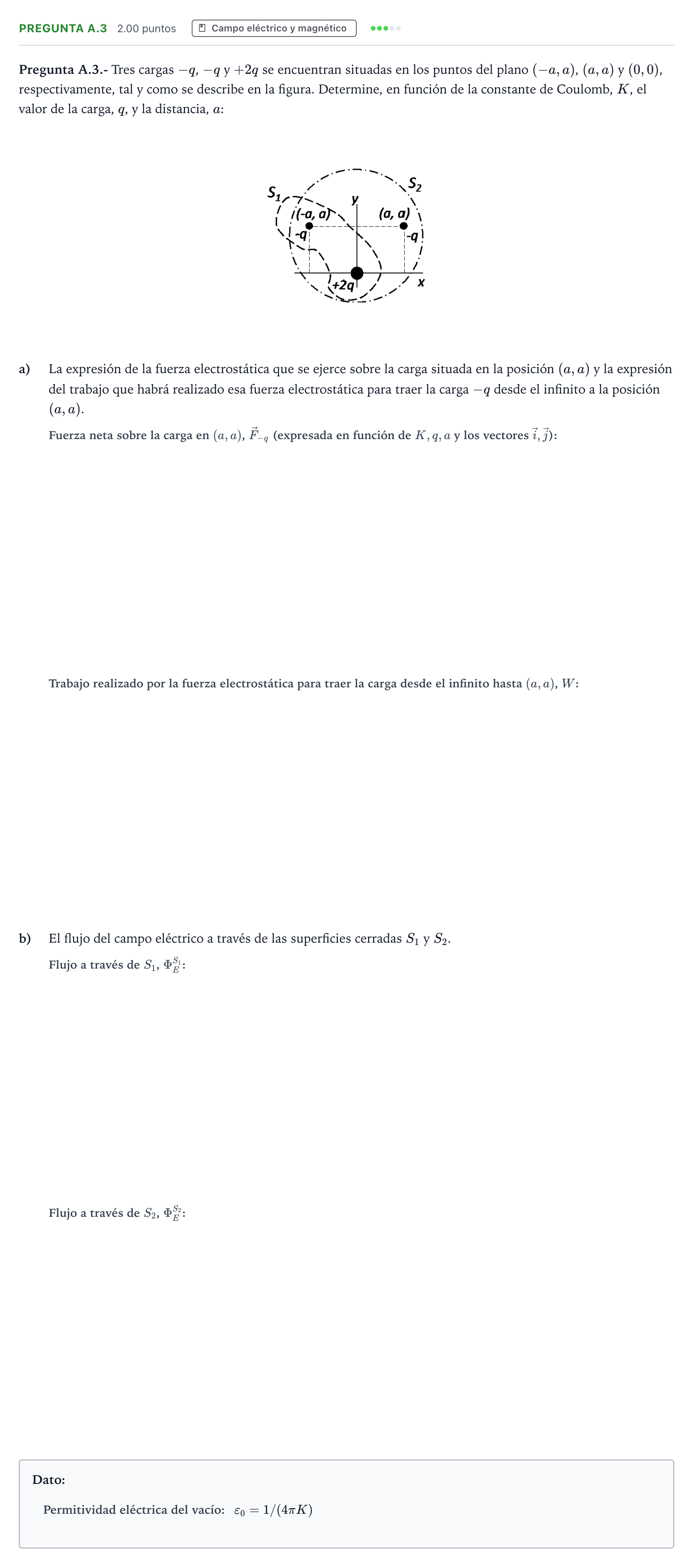 Enunciado: Pregunta A.3 · Física PAU Madrid Ordinaria 2023