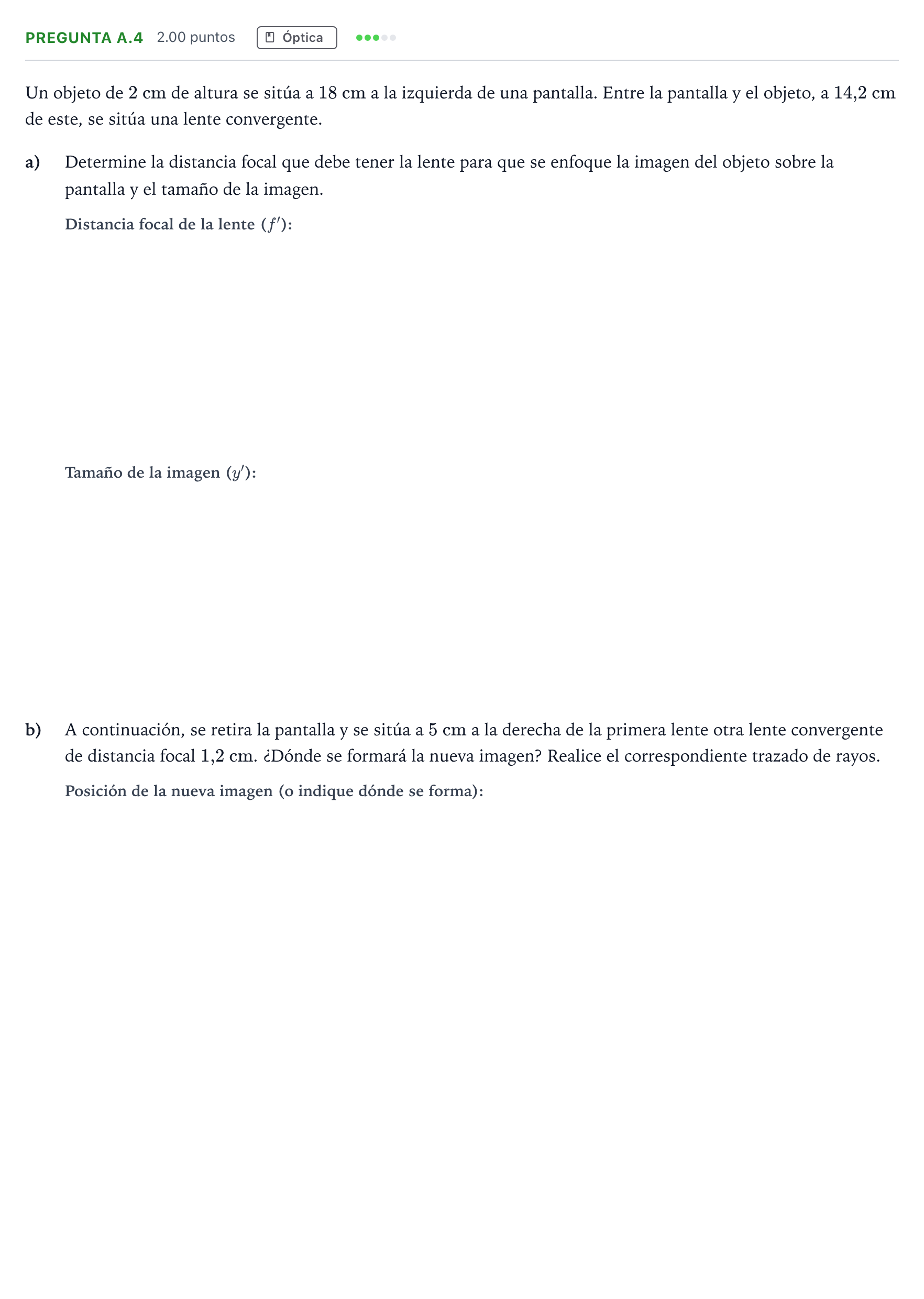 Enunciado: Pregunta A.4 · Física PAU Madrid Ordinaria 2023