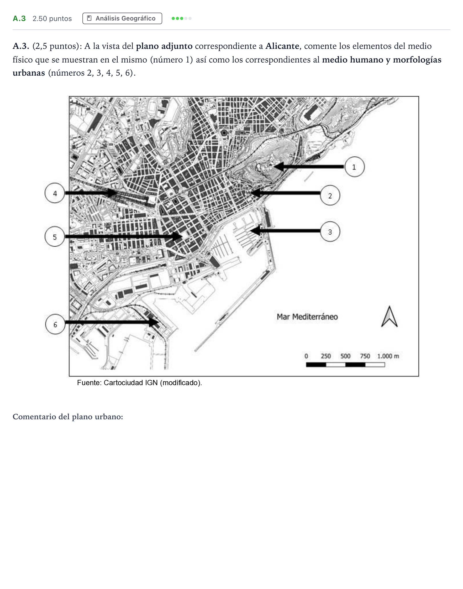 Enunciado: Ejercicio A.3 · Geografía PAU Madrid Extraordinaria 2023