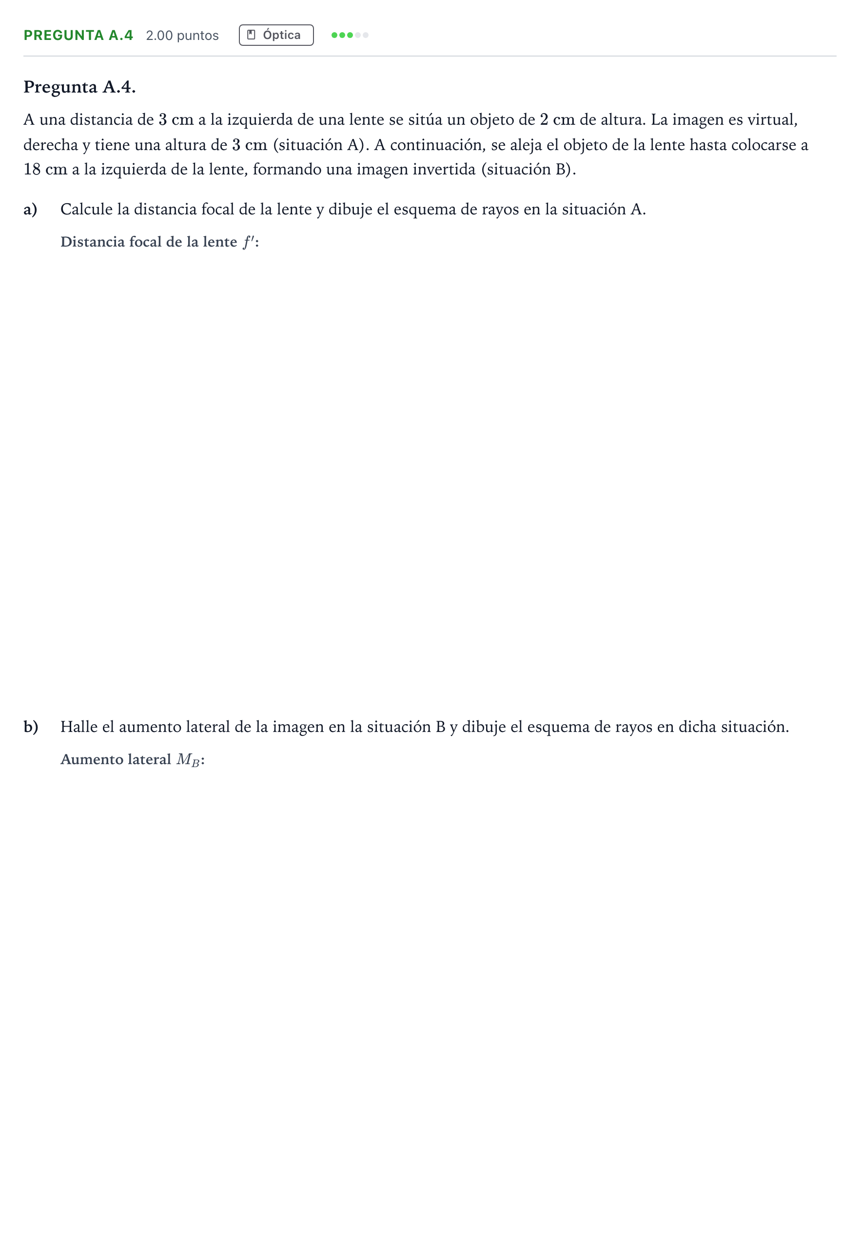 Enunciado: Pregunta A.4 · Física PAU Madrid Ordinaria Coincidencias 2023