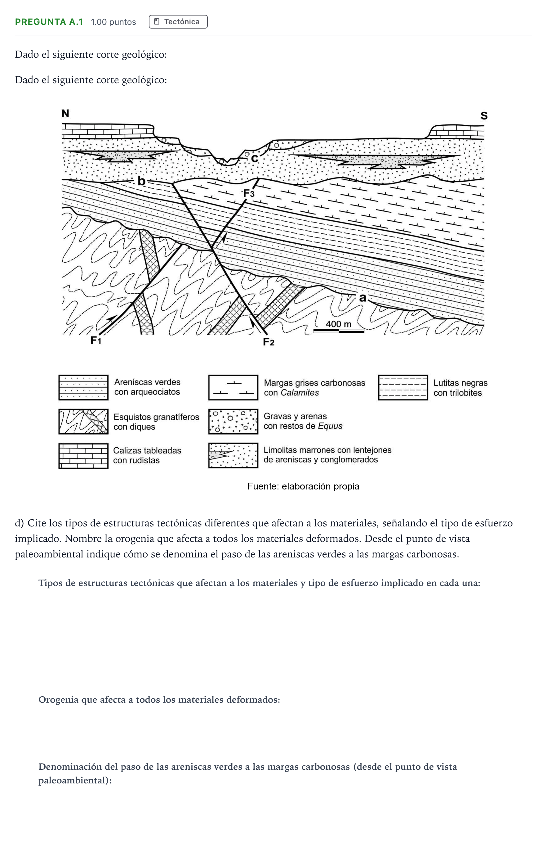 Enunciado: Pregunta A.1 - Tectónica · Geología PAU Madrid Extraordinaria 2023