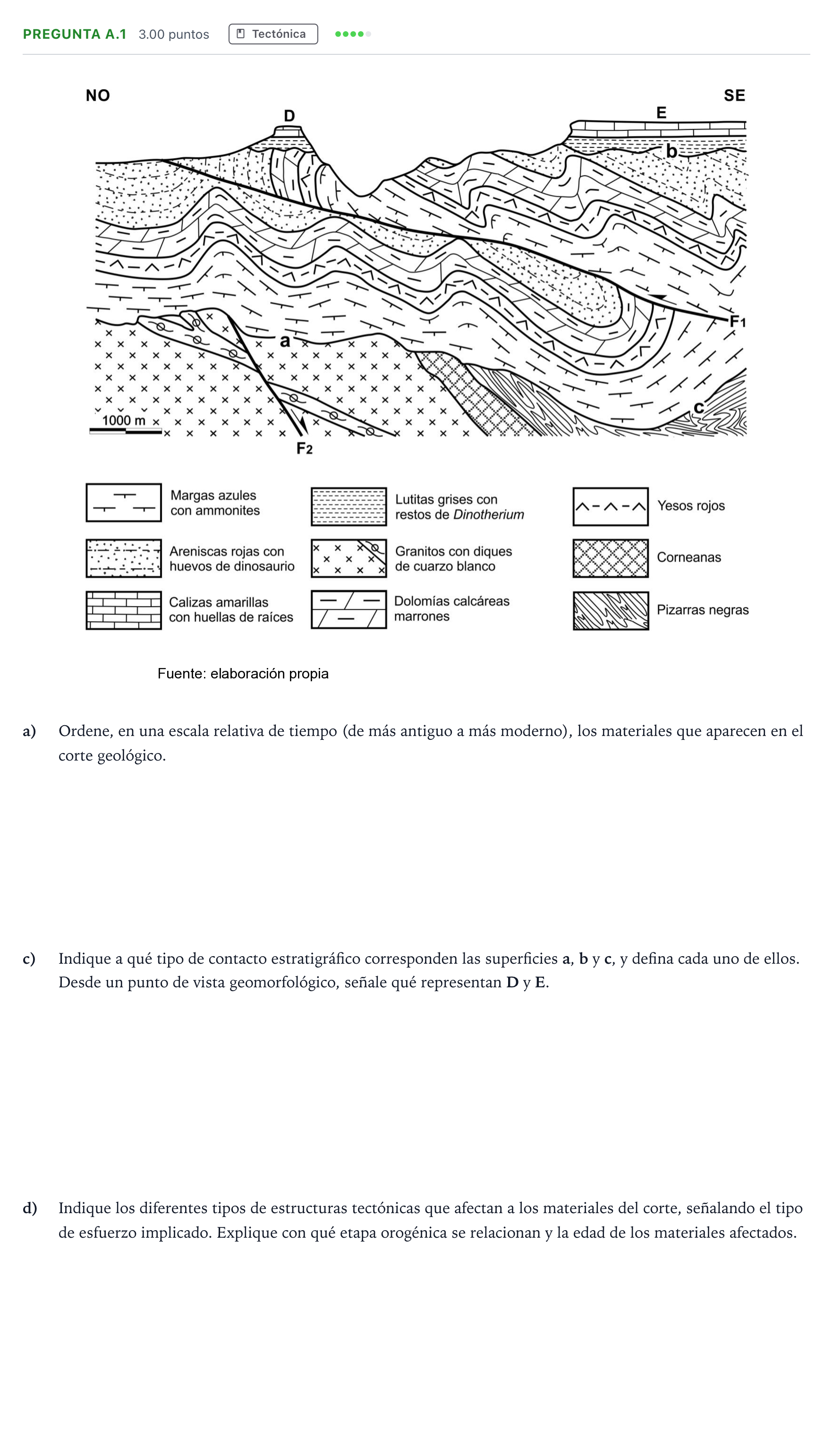 Enunciado: Pregunta A.1 - Tectónica · Geología PAU Madrid Ordinaria Coincidencias 2023
