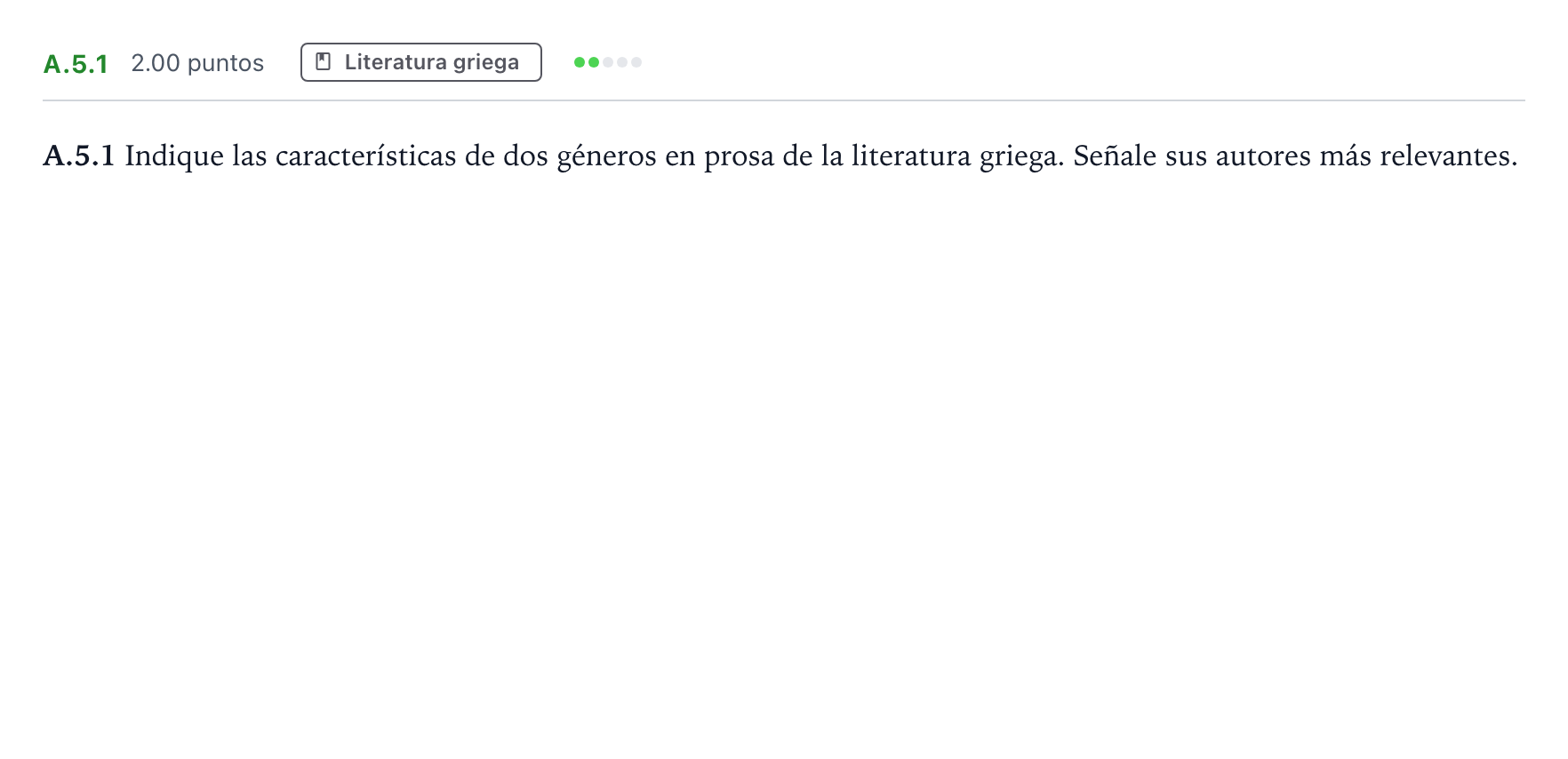 Enunciado: Ejercicio A.5.1 · Griego II PAU Madrid Ordinaria 2023
