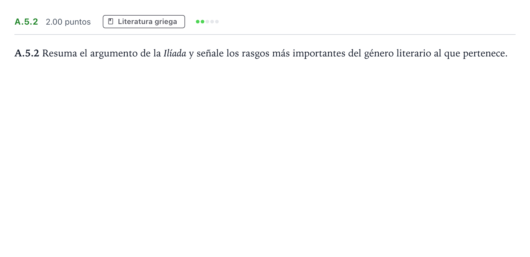 Enunciado: Ejercicio A.5.2 · Griego II PAU Madrid Ordinaria 2023
