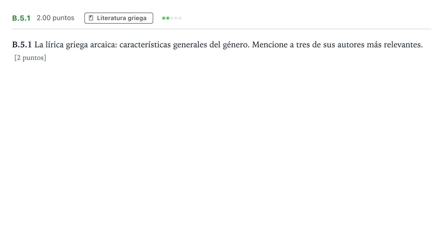 Enunciado: Ejercicio B.5.1 · Griego II PAU Madrid Ordinaria 2023