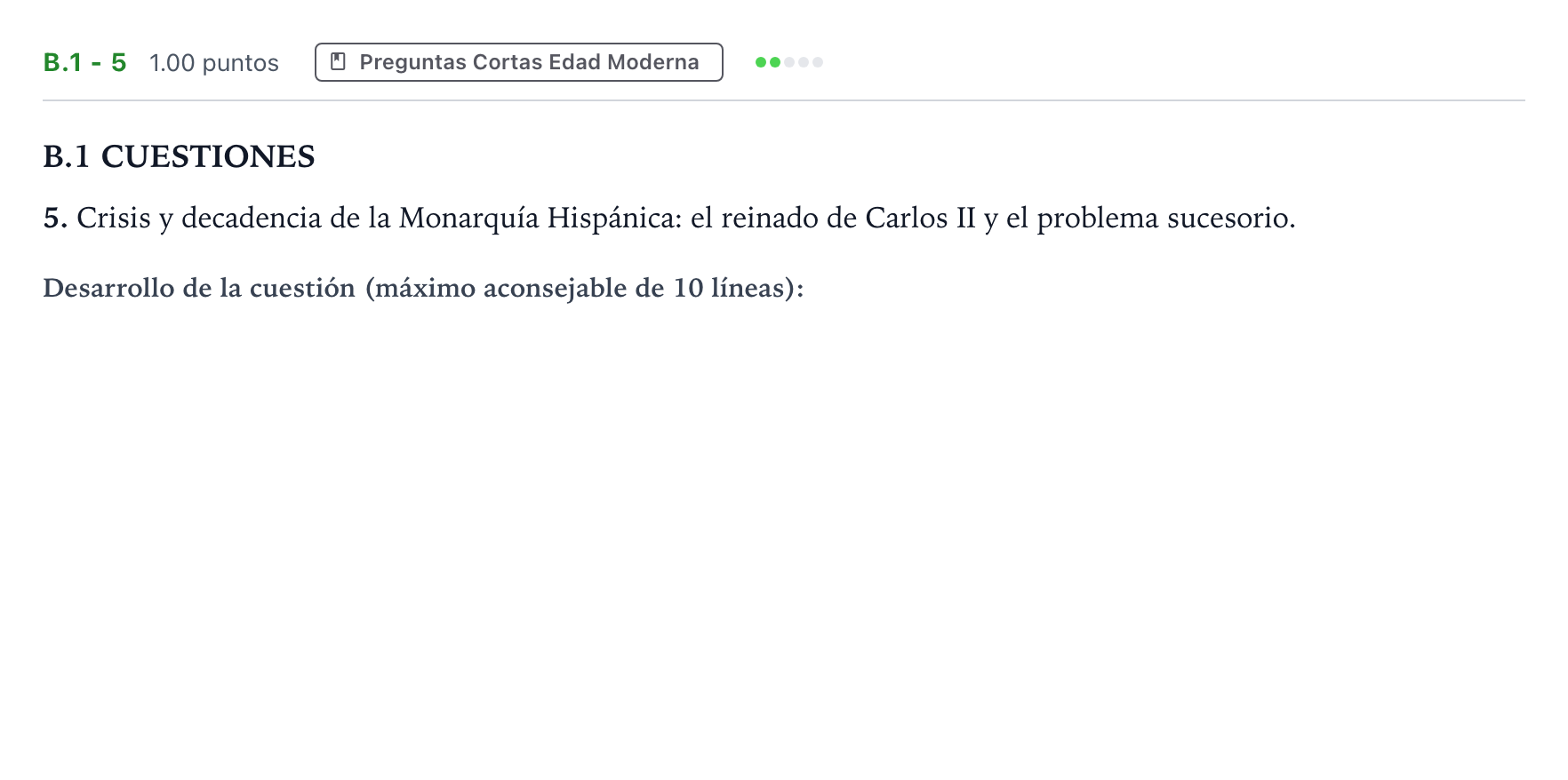 Enunciado: Ejercicio B.1 - 5 · Historia de España PAU Madrid Extraordinaria 2023