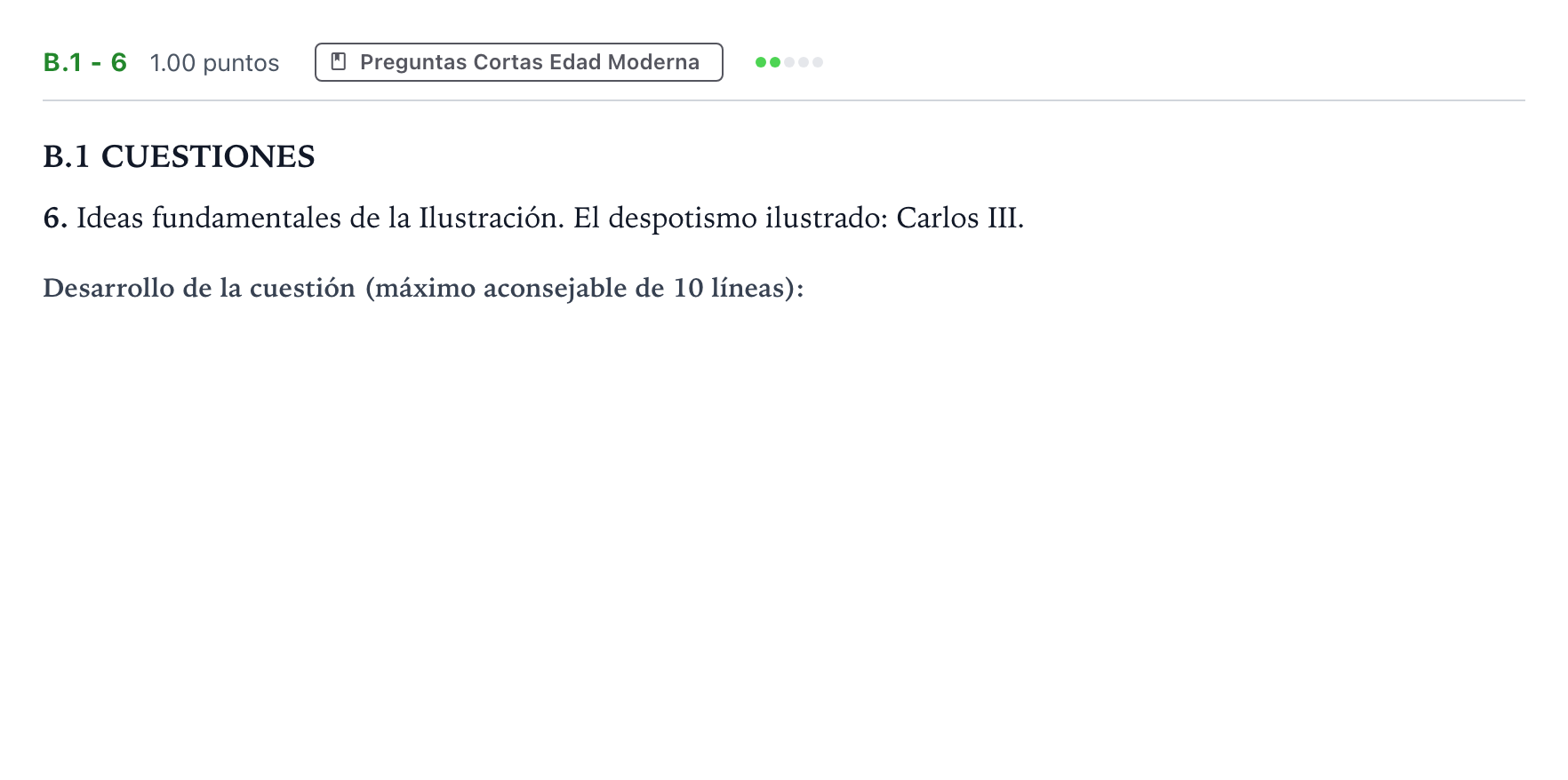 Enunciado: Ejercicio B.1 - 6 · Historia de España PAU Madrid Extraordinaria 2023