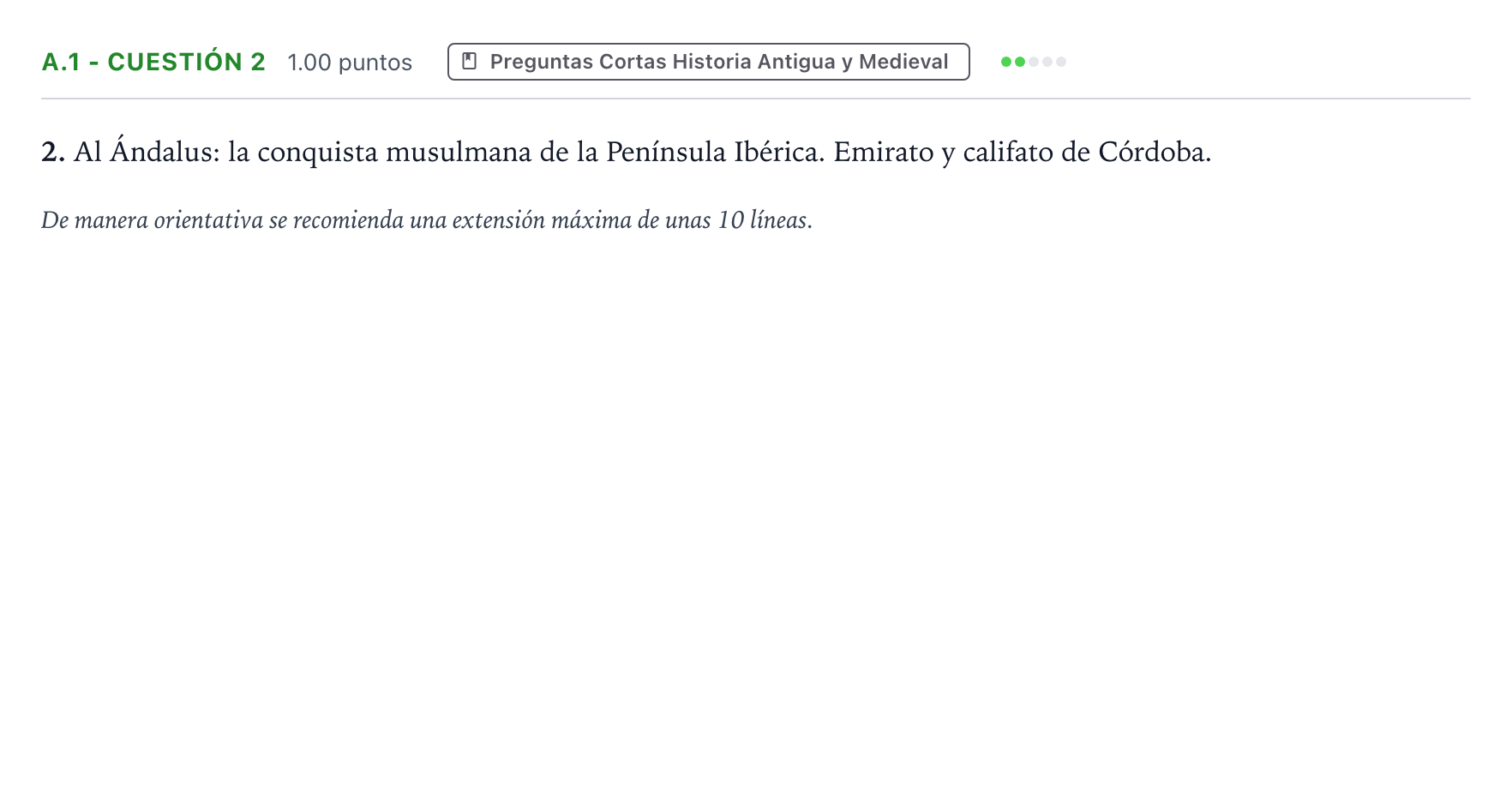 Enunciado: Ejercicio A.1 - Cuestión 2 · Historia de España PAU Madrid Extraordinaria Coincidencias 2023
