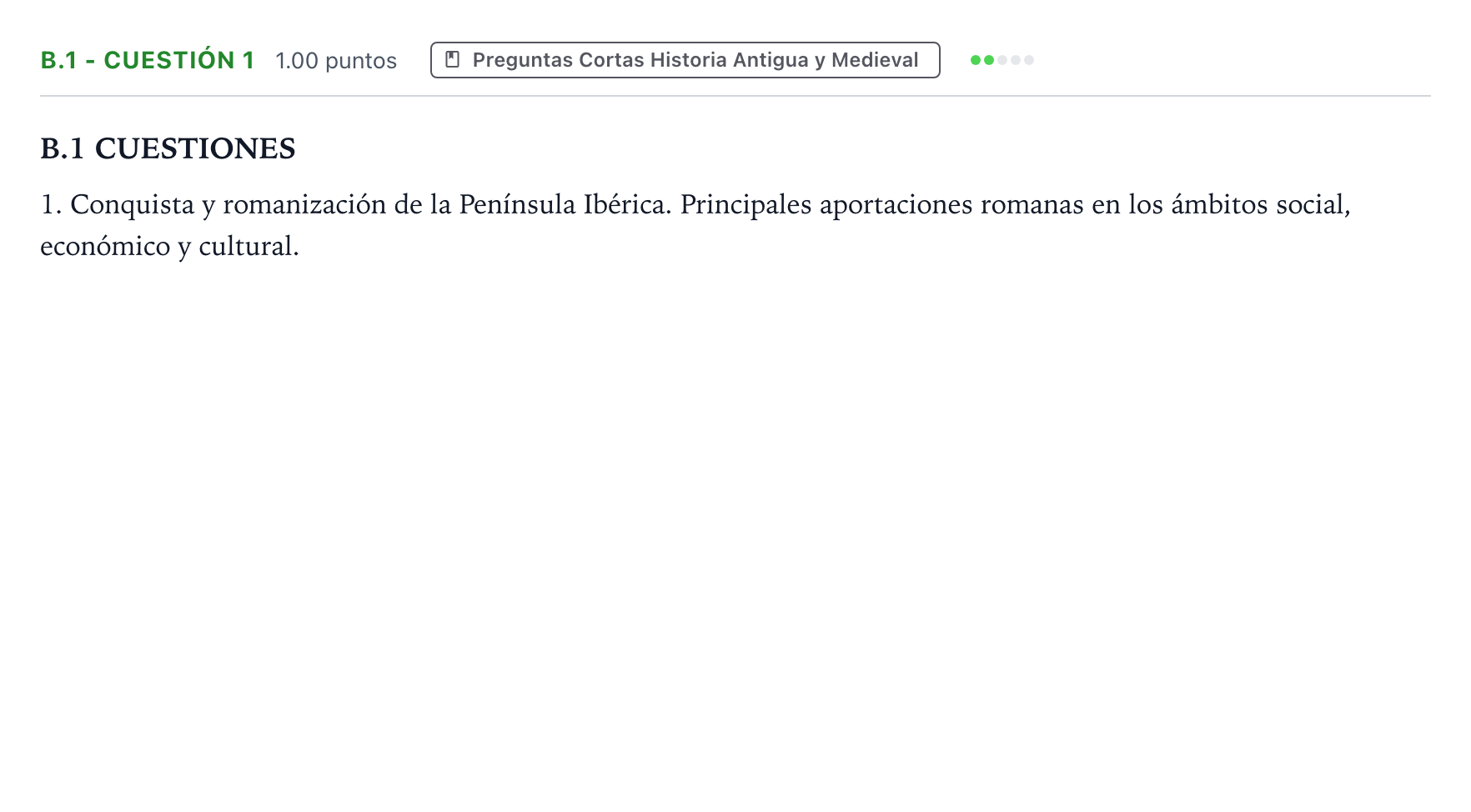 Enunciado: Ejercicio B.1 - Cuestión 1 · Historia de España PAU Madrid Extraordinaria Coincidencias 2023