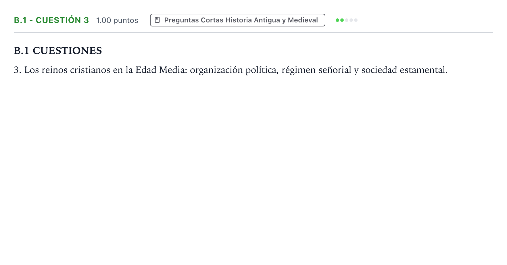 Enunciado: Ejercicio B.1 - Cuestión 3 · Historia de España PAU Madrid Extraordinaria Coincidencias 2023