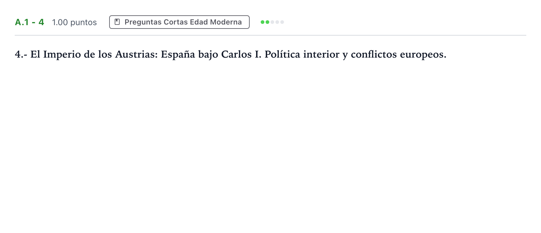 Enunciado: Ejercicio A.1 - 4 · Historia de España PAU Madrid Modelo 2023
