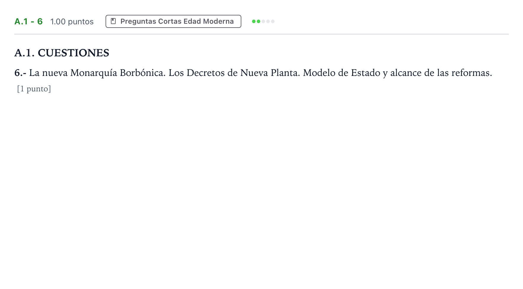 Enunciado: Ejercicio A.1 - 6 · Historia de España PAU Madrid Modelo 2023