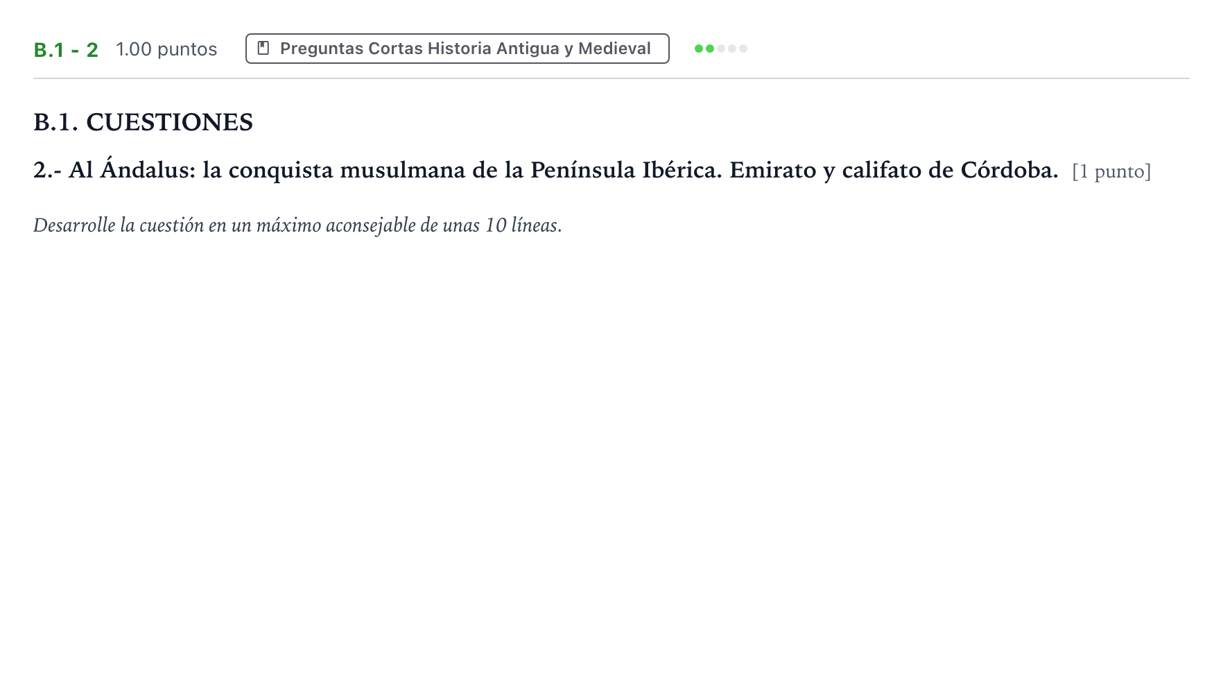 Enunciado: Ejercicio B.1 - 2 · Historia de España PAU Madrid Modelo 2023