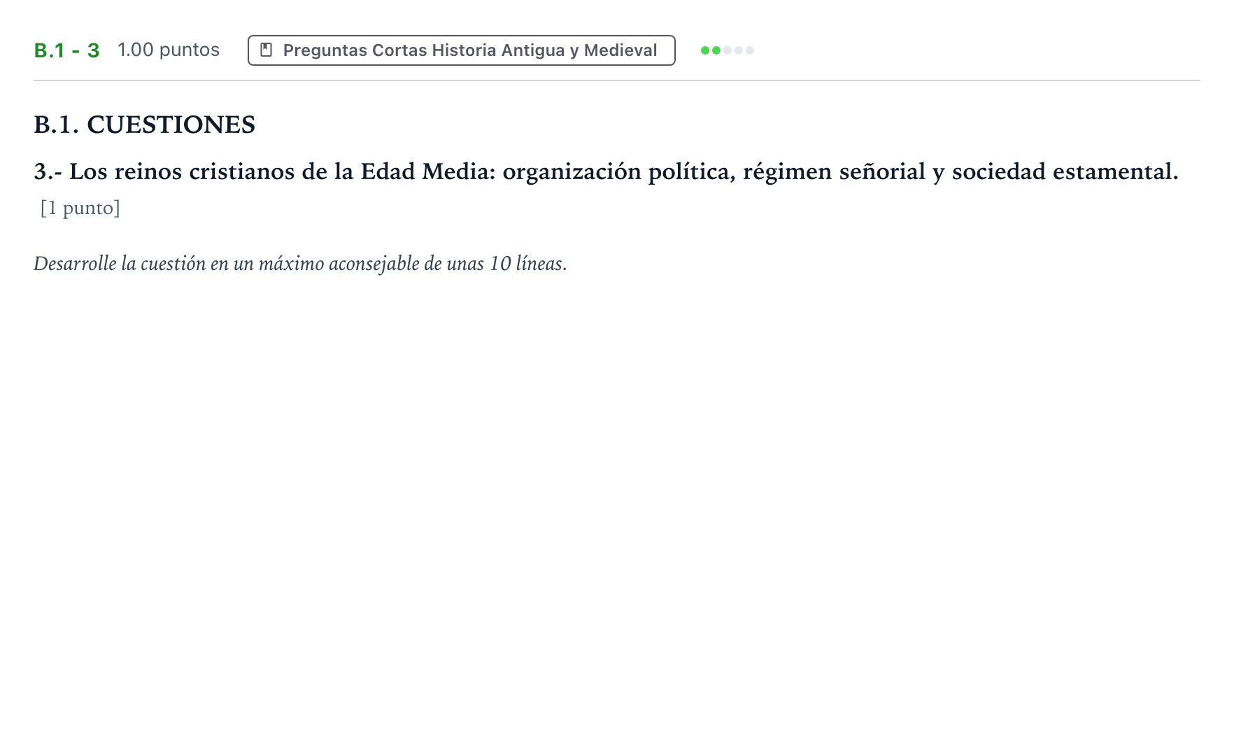 Enunciado: Ejercicio B.1 - 3 · Historia de España PAU Madrid Modelo 2023