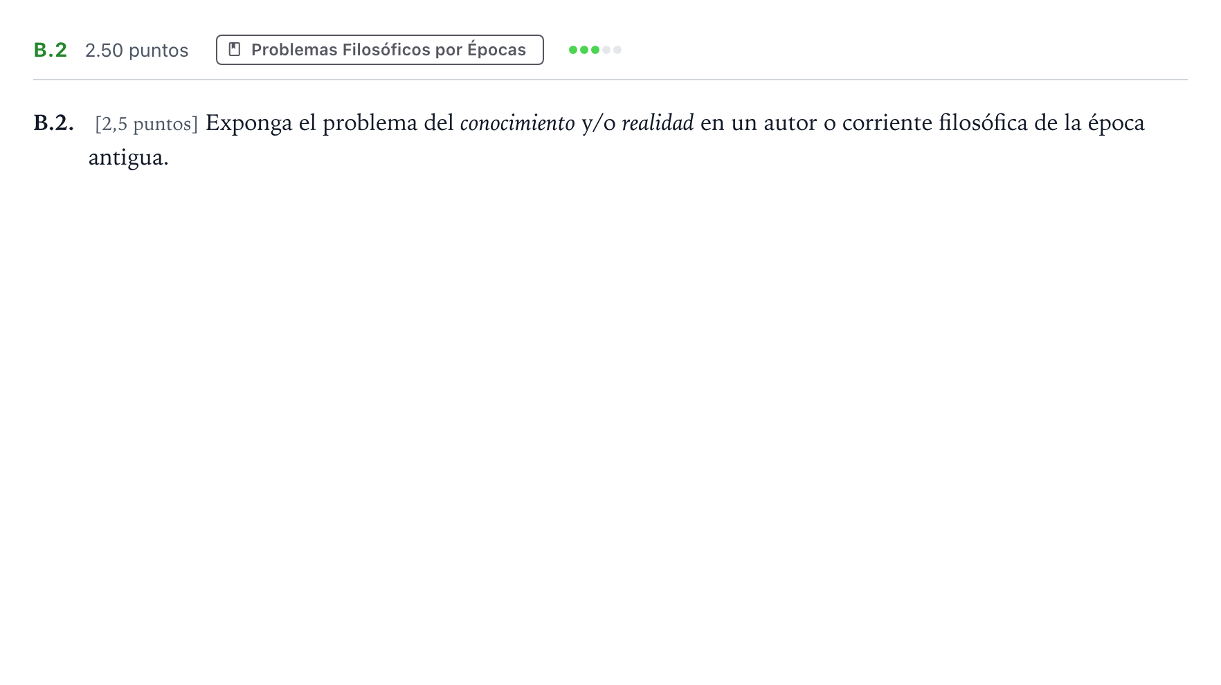 Enunciado: Ejercicio B.2 · Historia de la Filosofía PAU Madrid Extraordinaria 2023