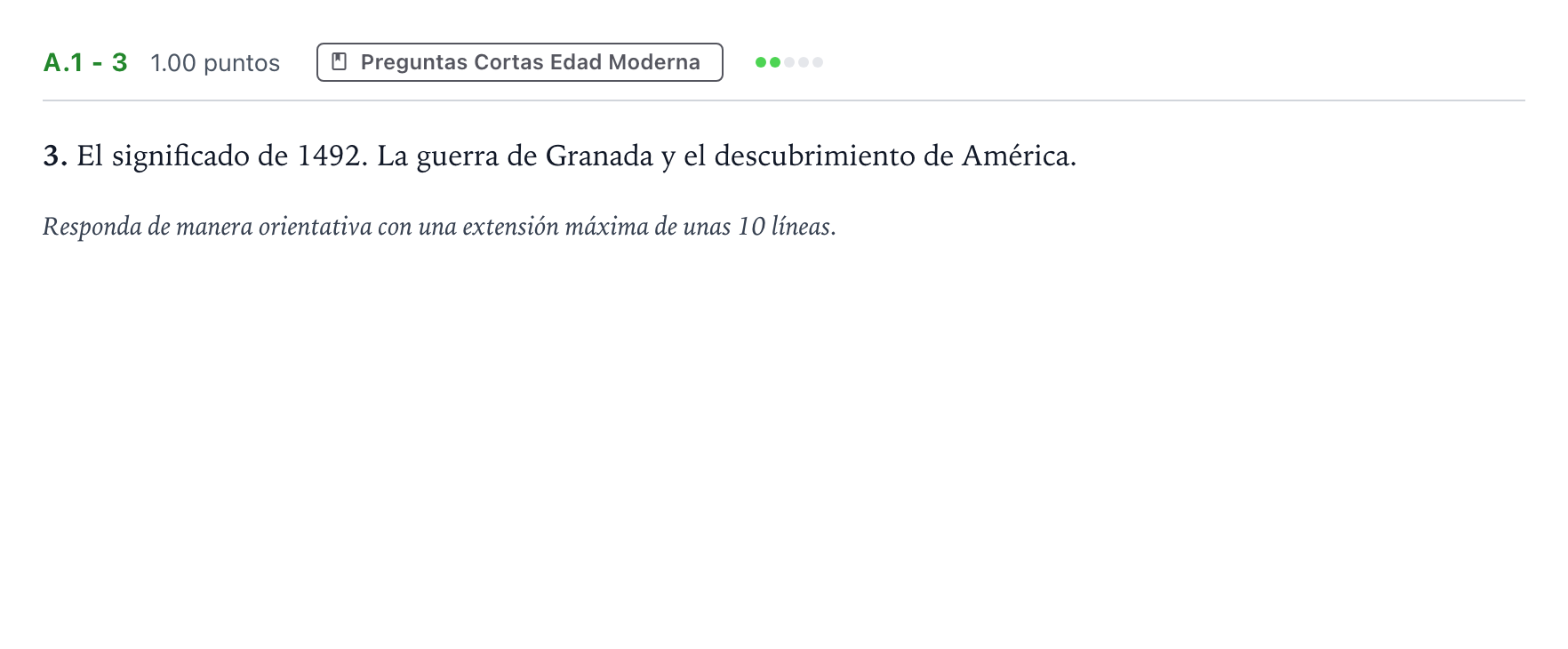 Enunciado: Ejercicio A.1 - 3 · Historia de España PAU Madrid Ordinaria Coincidencias 2023